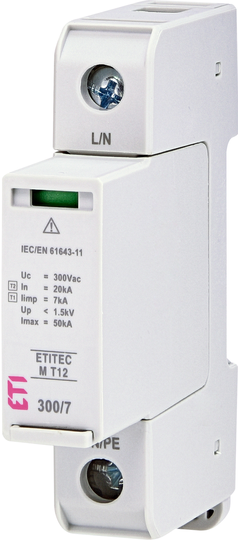 Ограничитель перенапряжения ETI 2440500 ETITEC M T12 300/7 (1+0, 2p, TNC)