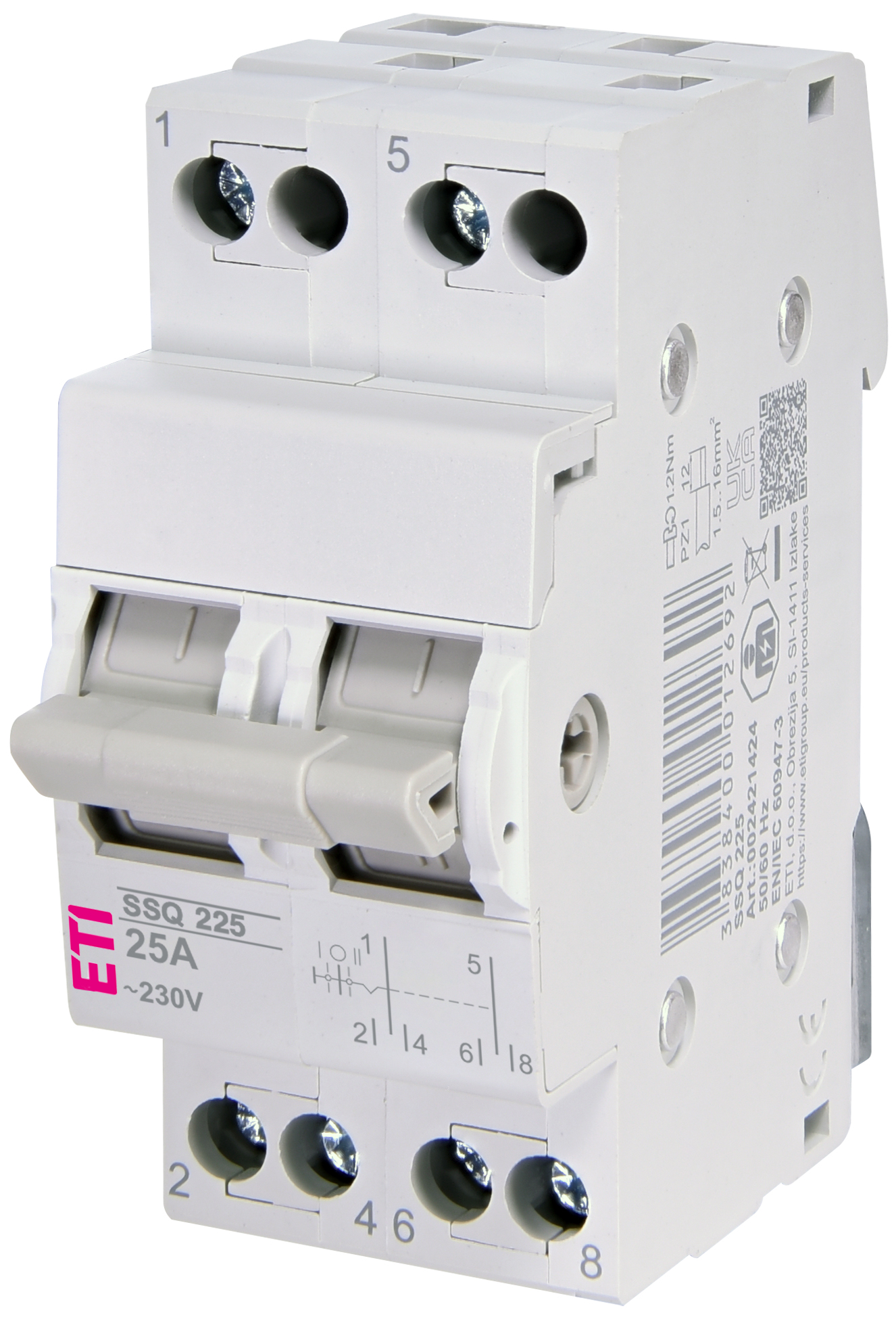 Переключатель SSQ 225 2p 25A, "1-0-2" 2421424