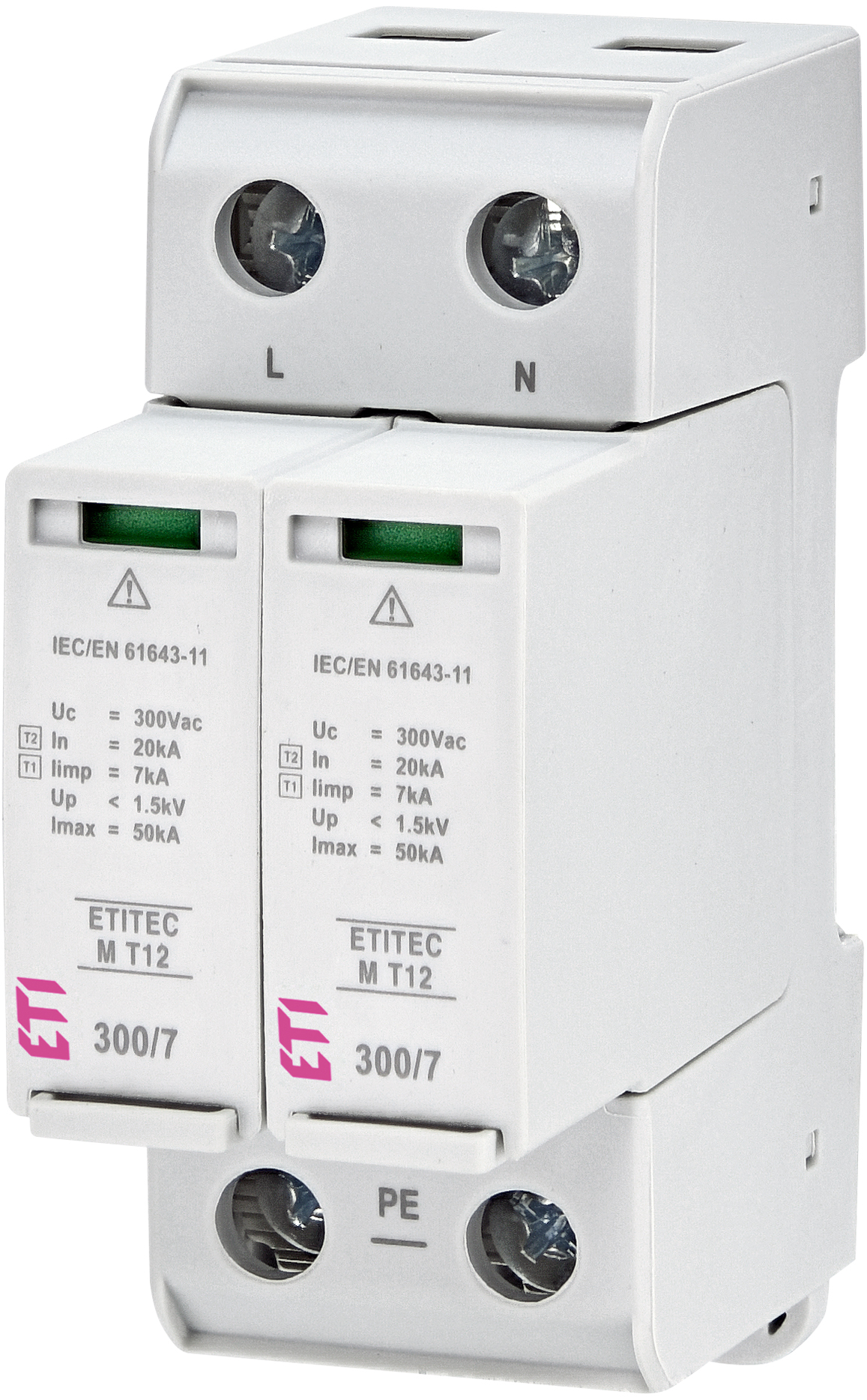 Ограничитель перенапряжения ETITEC M T12 300/7 (2+0, 2p, TNC-S) 2440502