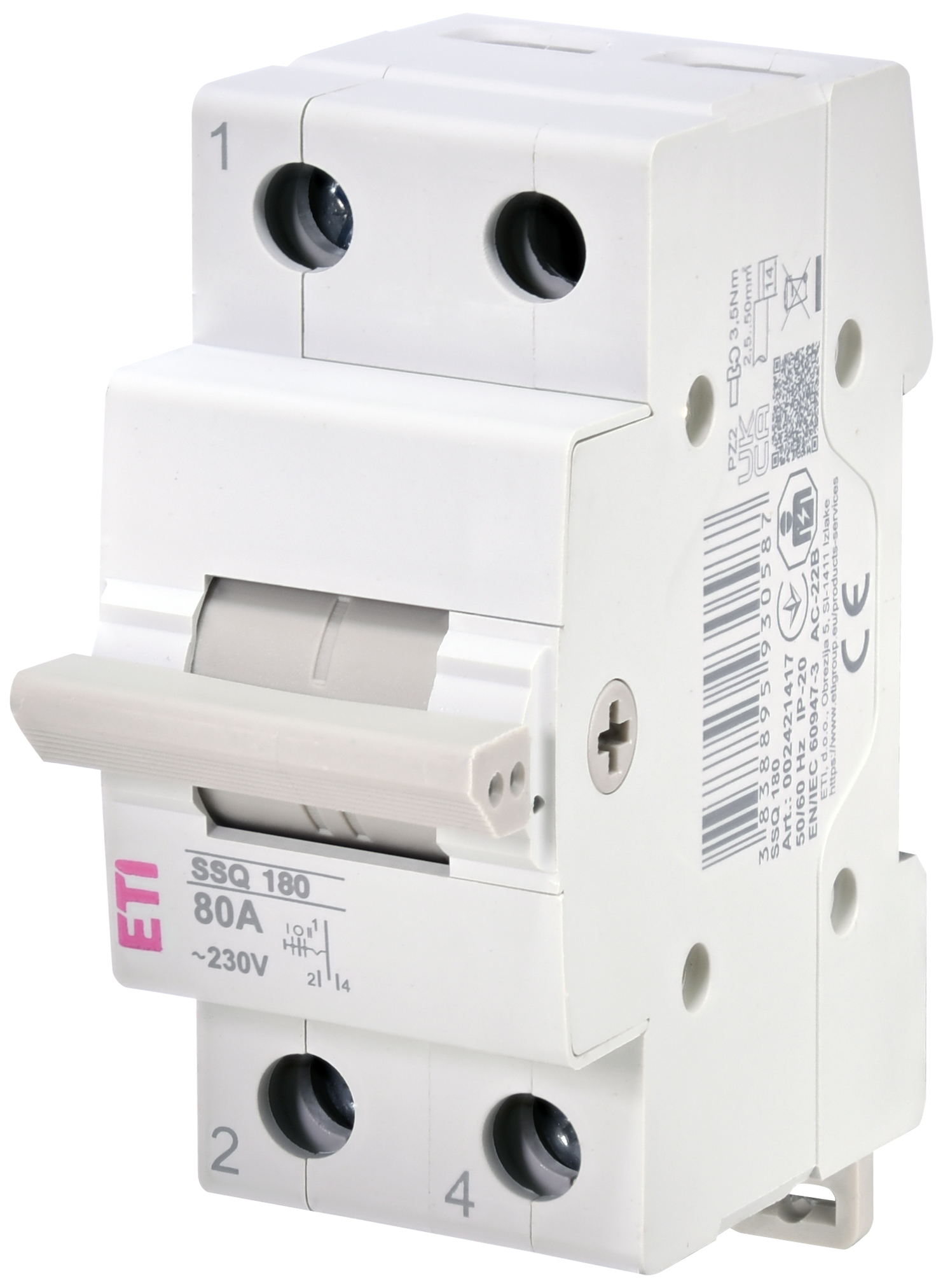Переключатель нагрузки ETI SSQ 180 "1-0-2", 1p 80A