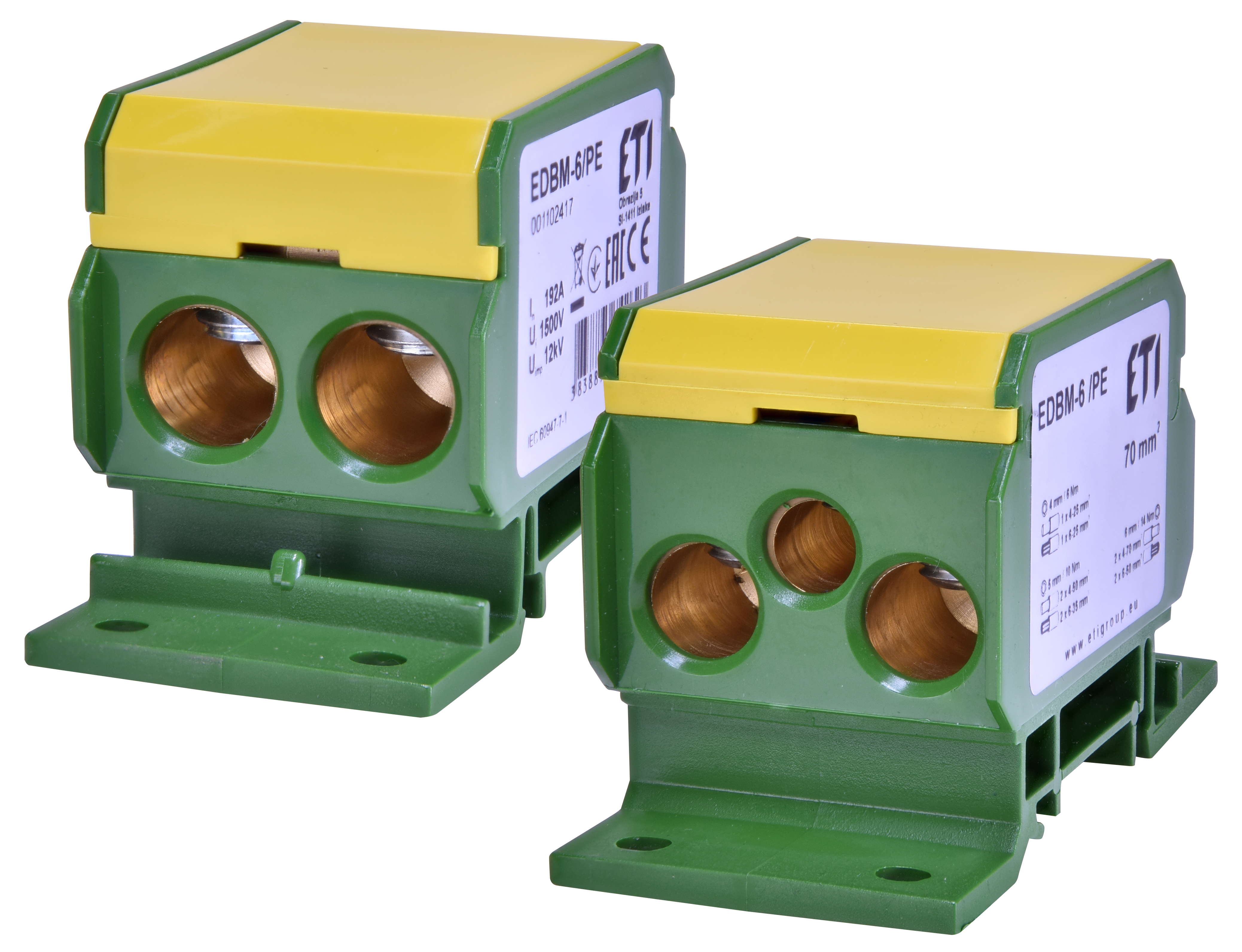 Блок распределительный EDBM-6/PE (192А, 2x4-70; 2x4-50; 1x4-25) 1102417