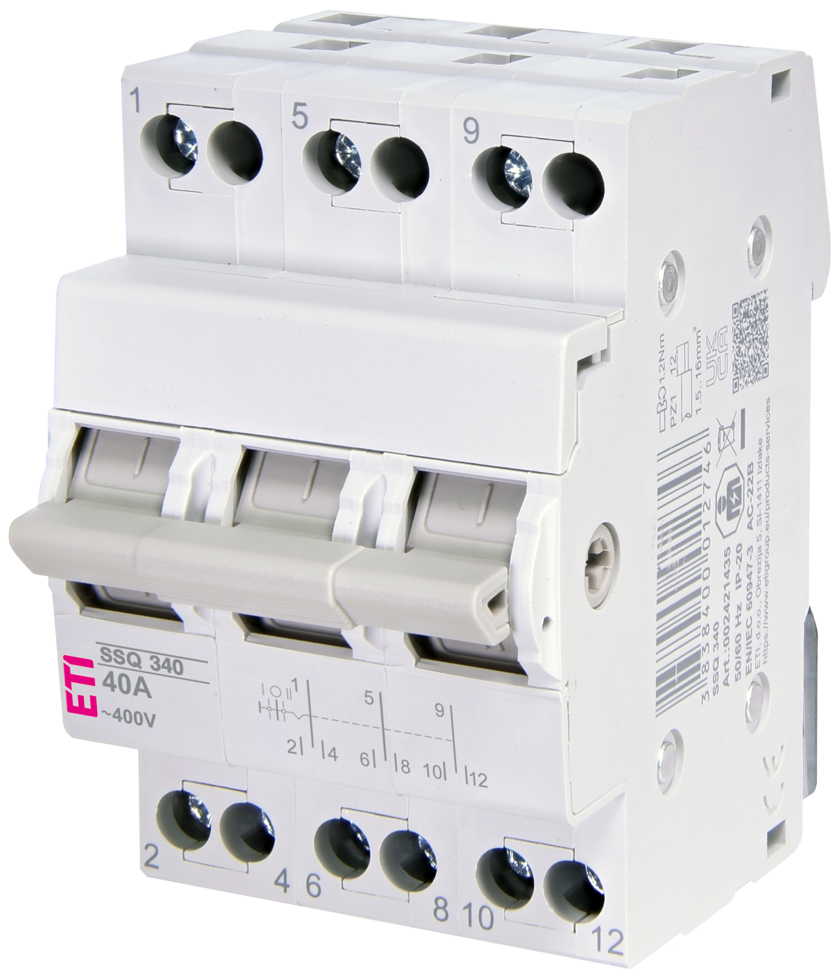 Переключатель SSQ 340 3p 40A, "1-0-2" 2421435