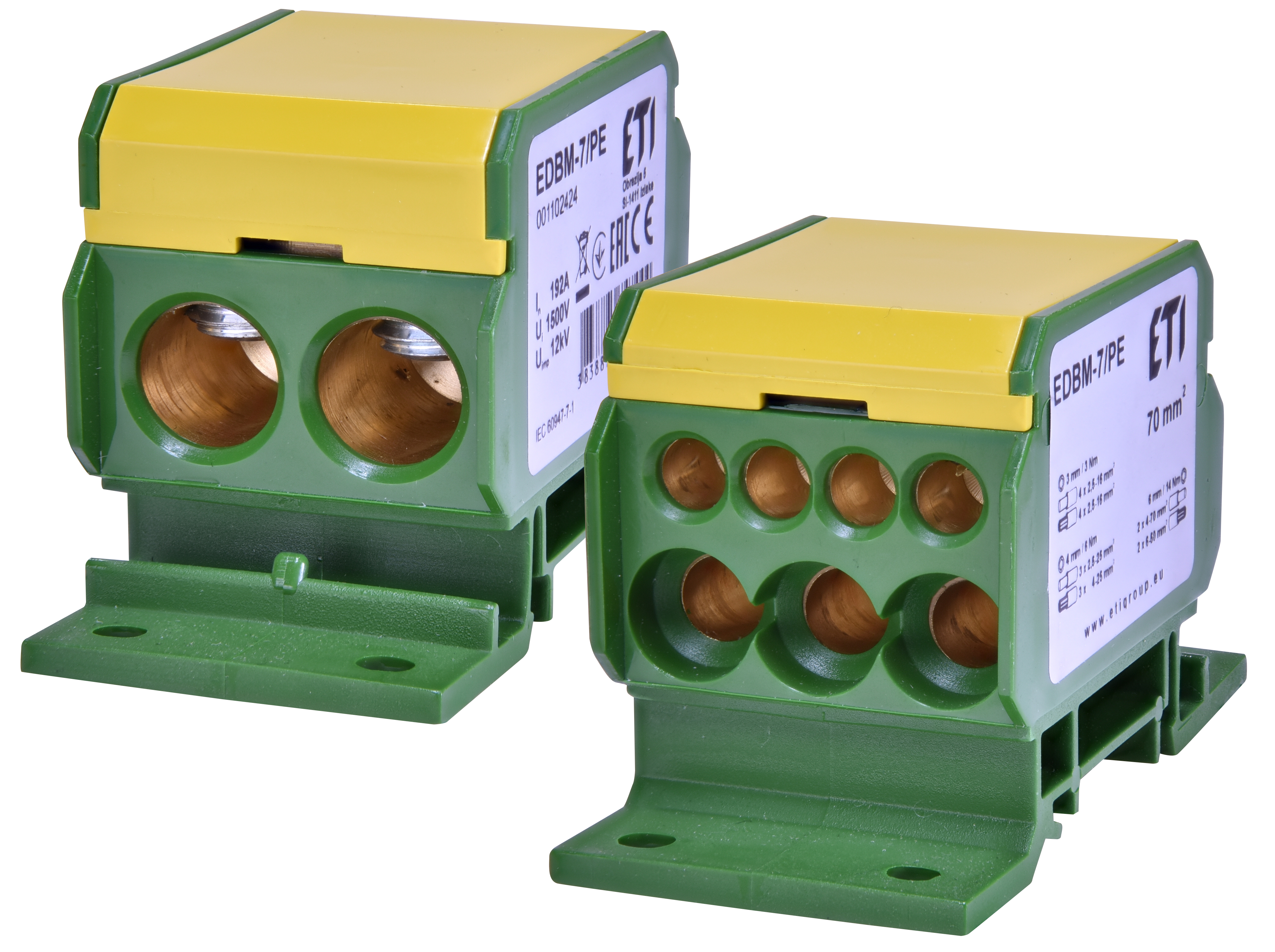 Блок распределительный EDBM-7/PE (192А, 2x4-70; 3x2,5-25; 4x2,5-16) 1102424