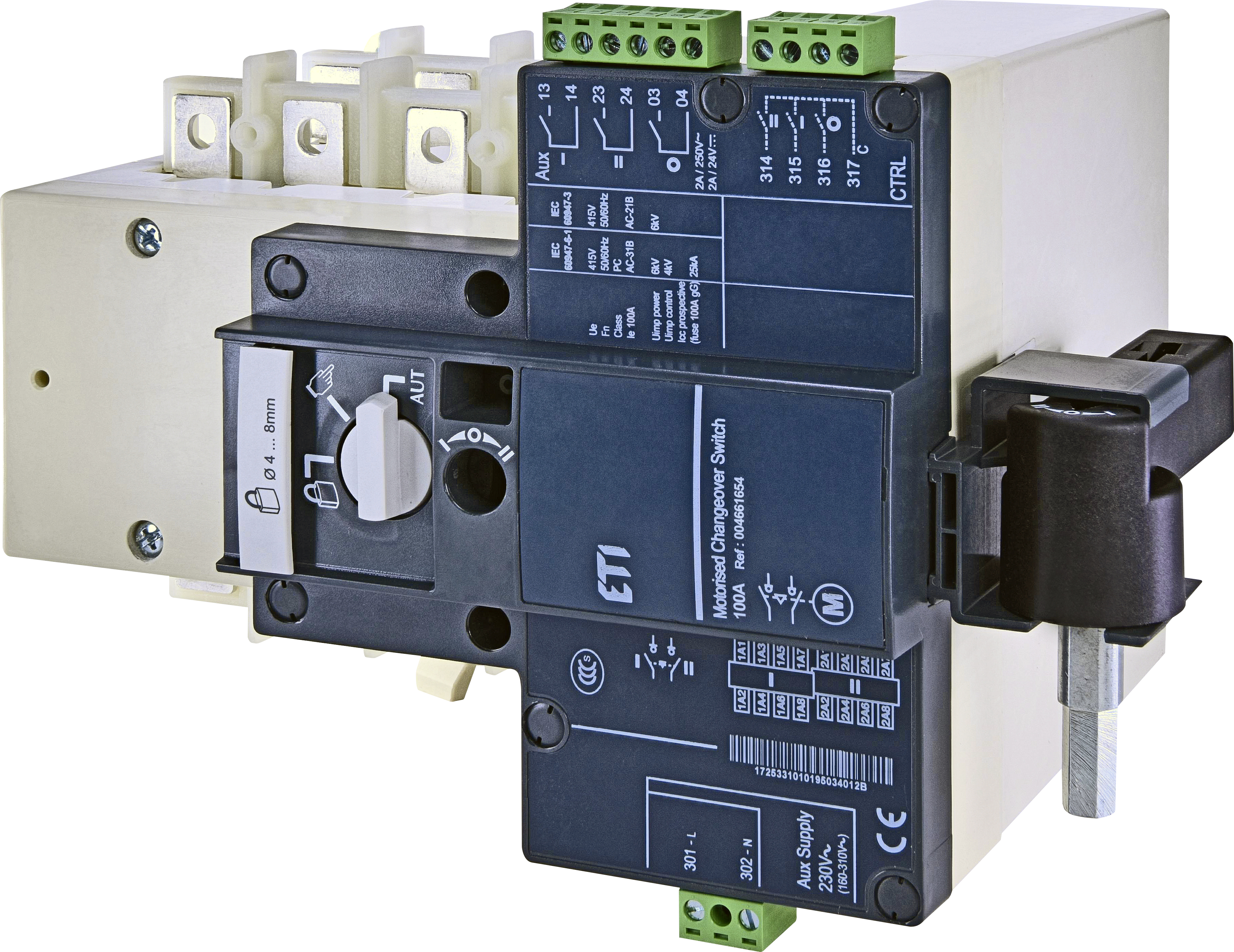 Переключатель нагрузки с мотор-приводом MLBS 100 230VAC 4P CO ("1-0-2", 100А) 4661654