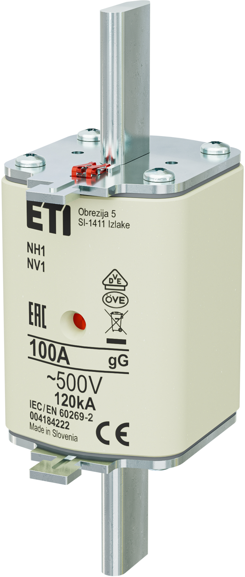 Предохранитель NH-1/gG 100A 500V KOMBI 4184222