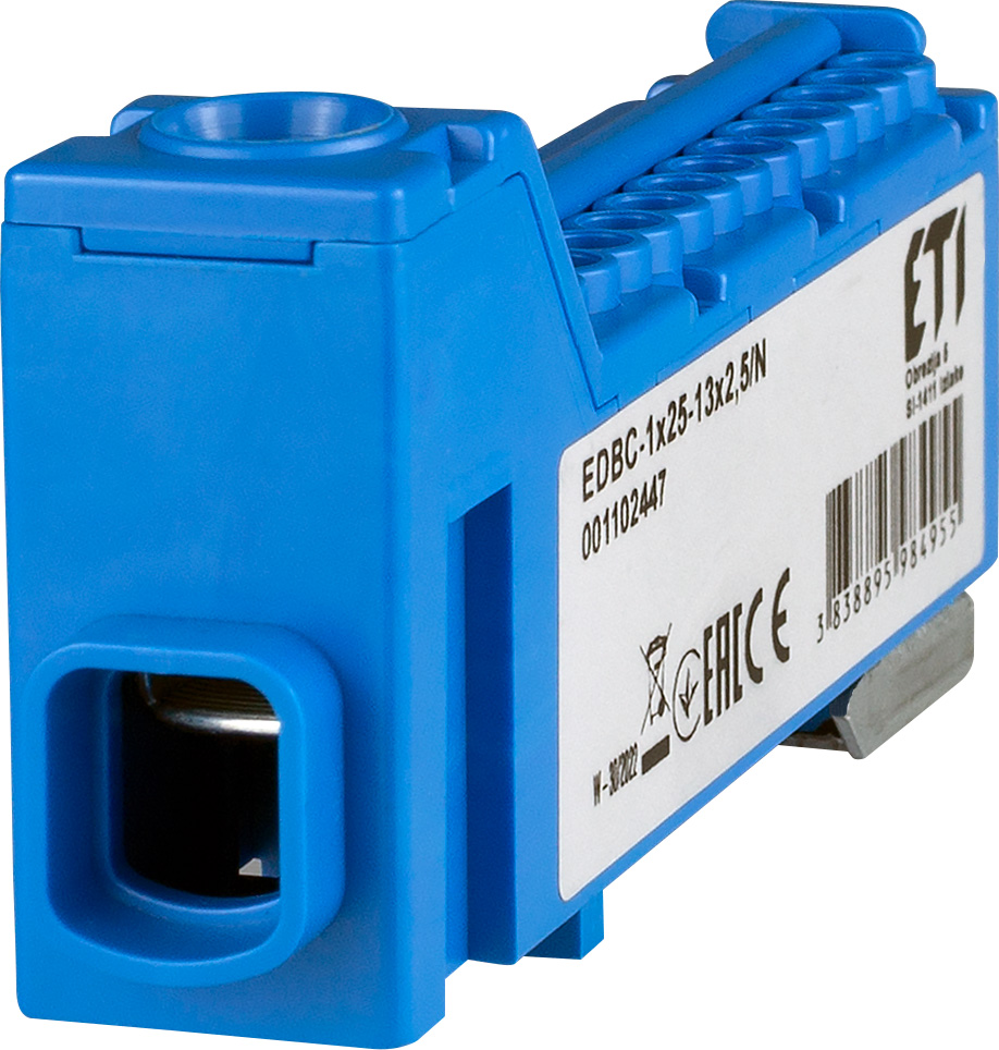 Блок распределительный ETI EDBC-1x25-13x2,5/N 63A 1000V AC/1500V DC 1102447