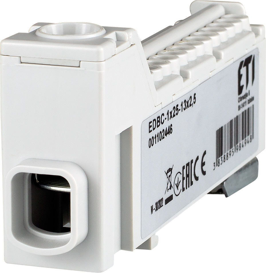Блок распределительный ETI EDBC-1x25-13x2,5 63A 1000V AC/1500V DC 1102446