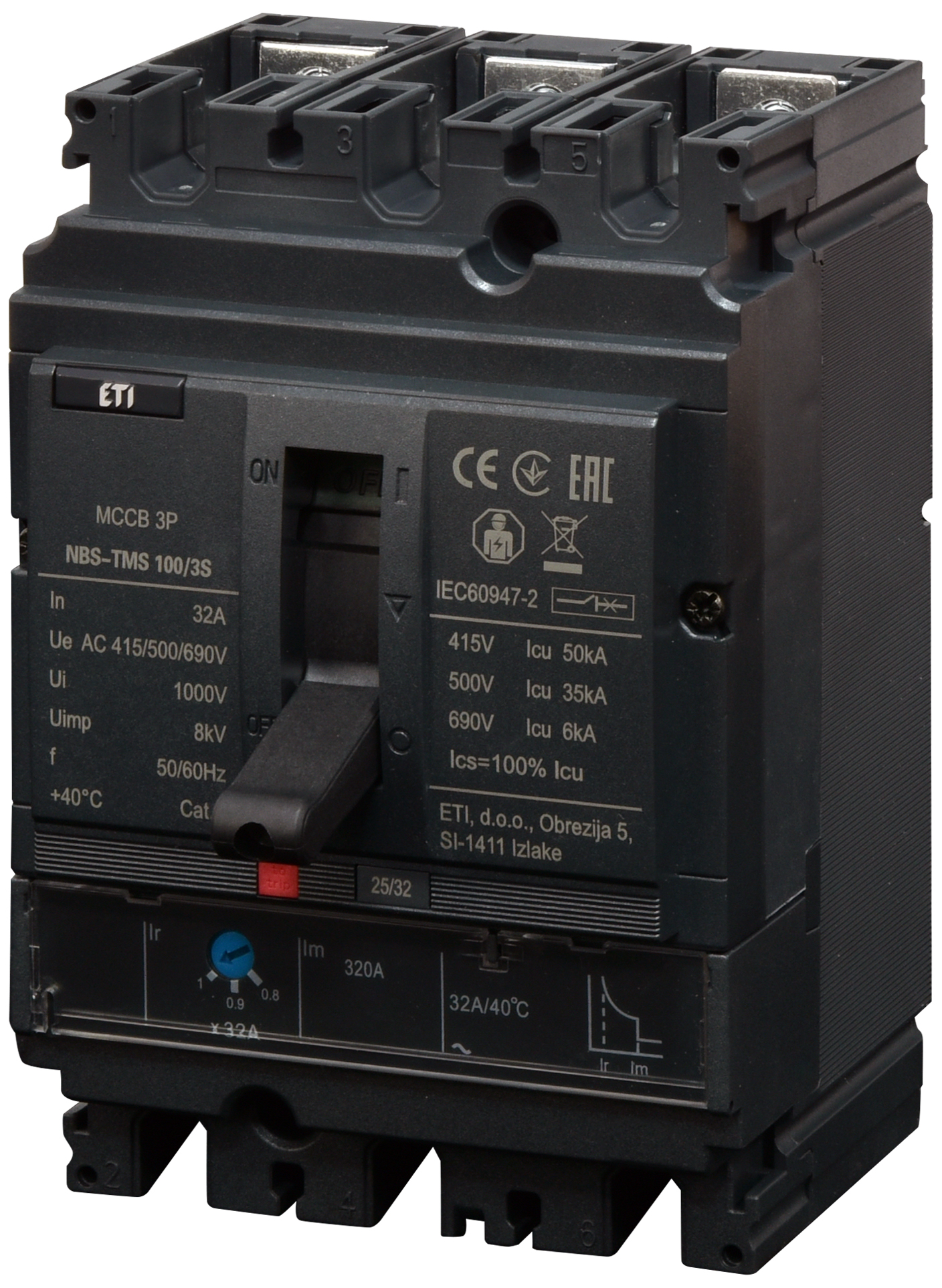 Автоматический выключатель ETIBREAK NBS-TMS 100/3S 32A 3P