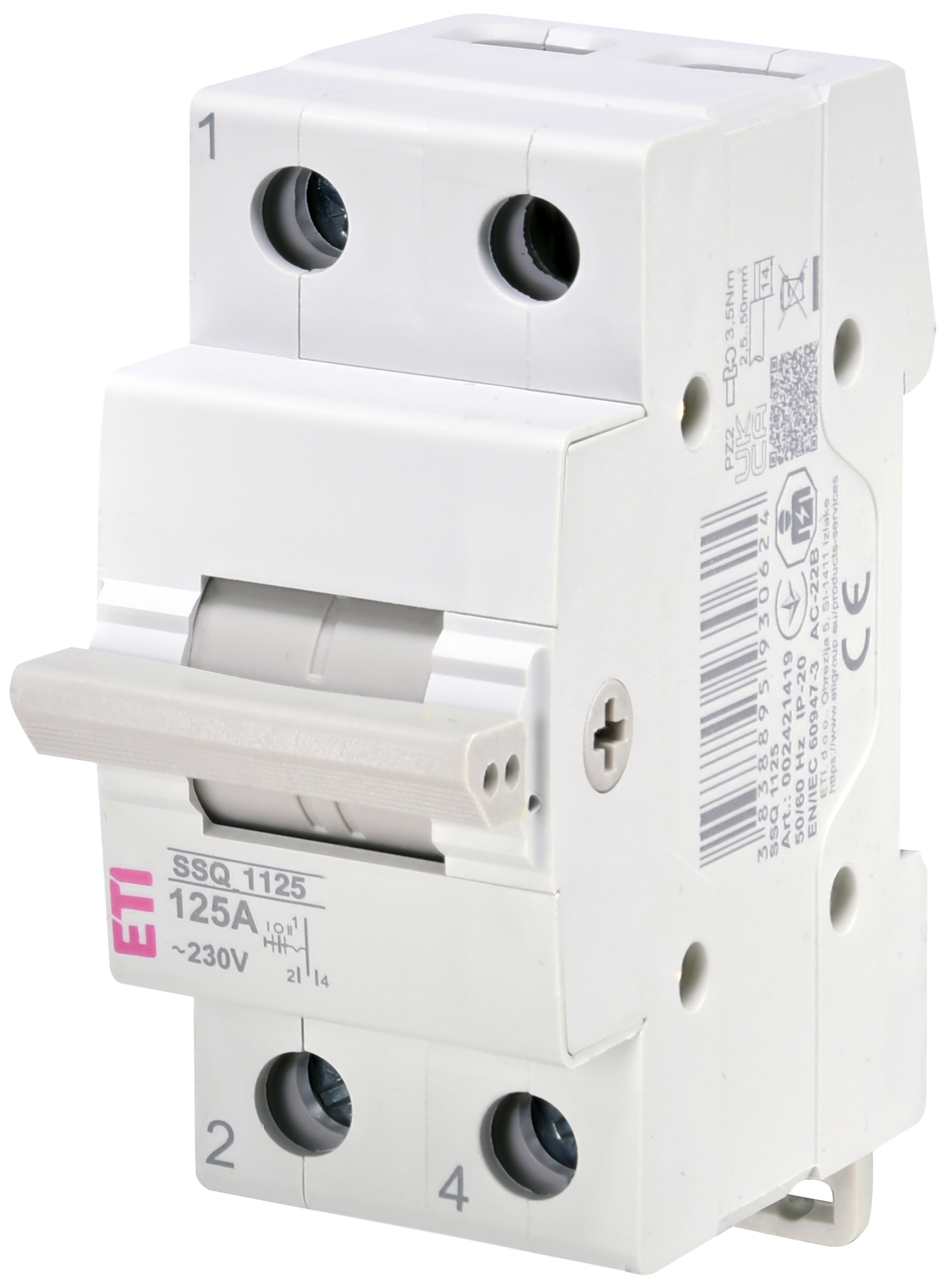 Переключатель нагрузки ETI SSQ 1125 "1-0-2", 1p 125A