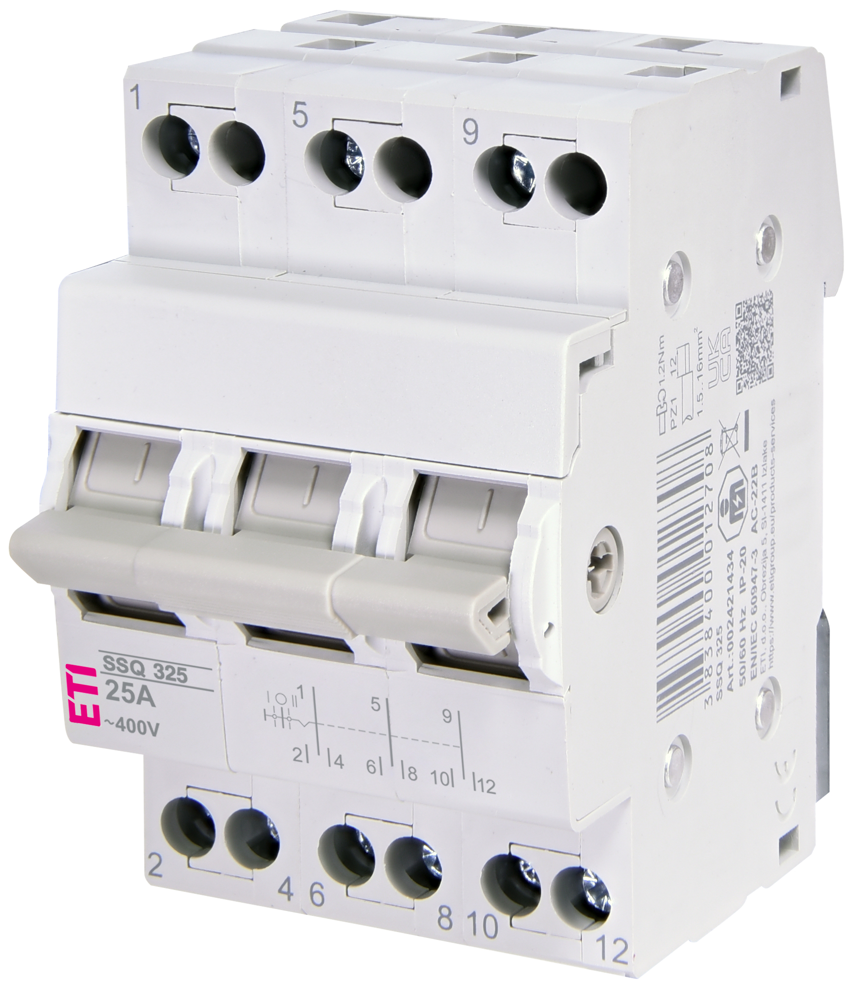 Переключатель SSQ 325 3p 25A, "1-0-2" 2421434