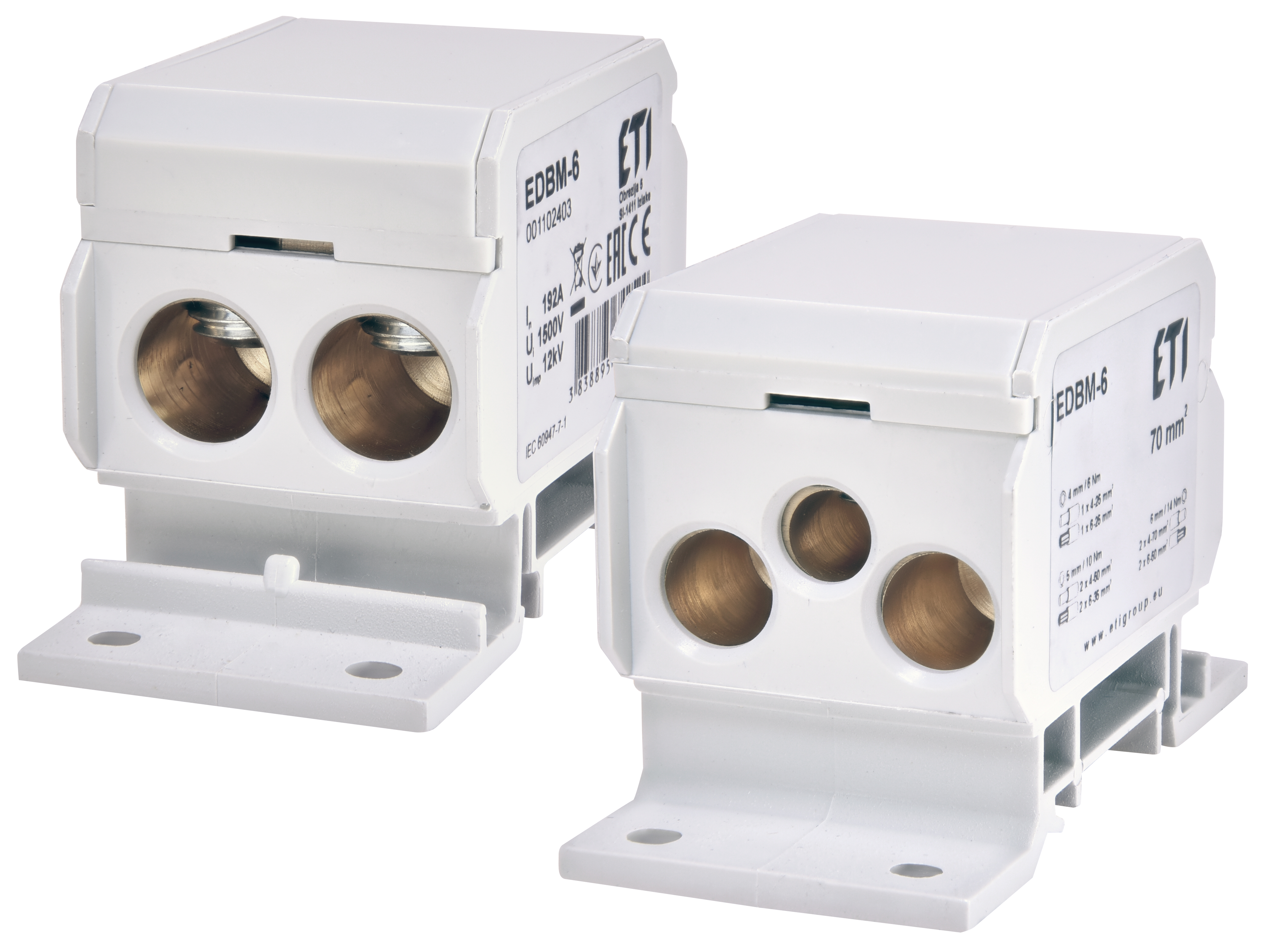 Блок распределительный EDBM-6 (192А, 2x4-70; 2x4-50; 1x4-25) 1102403