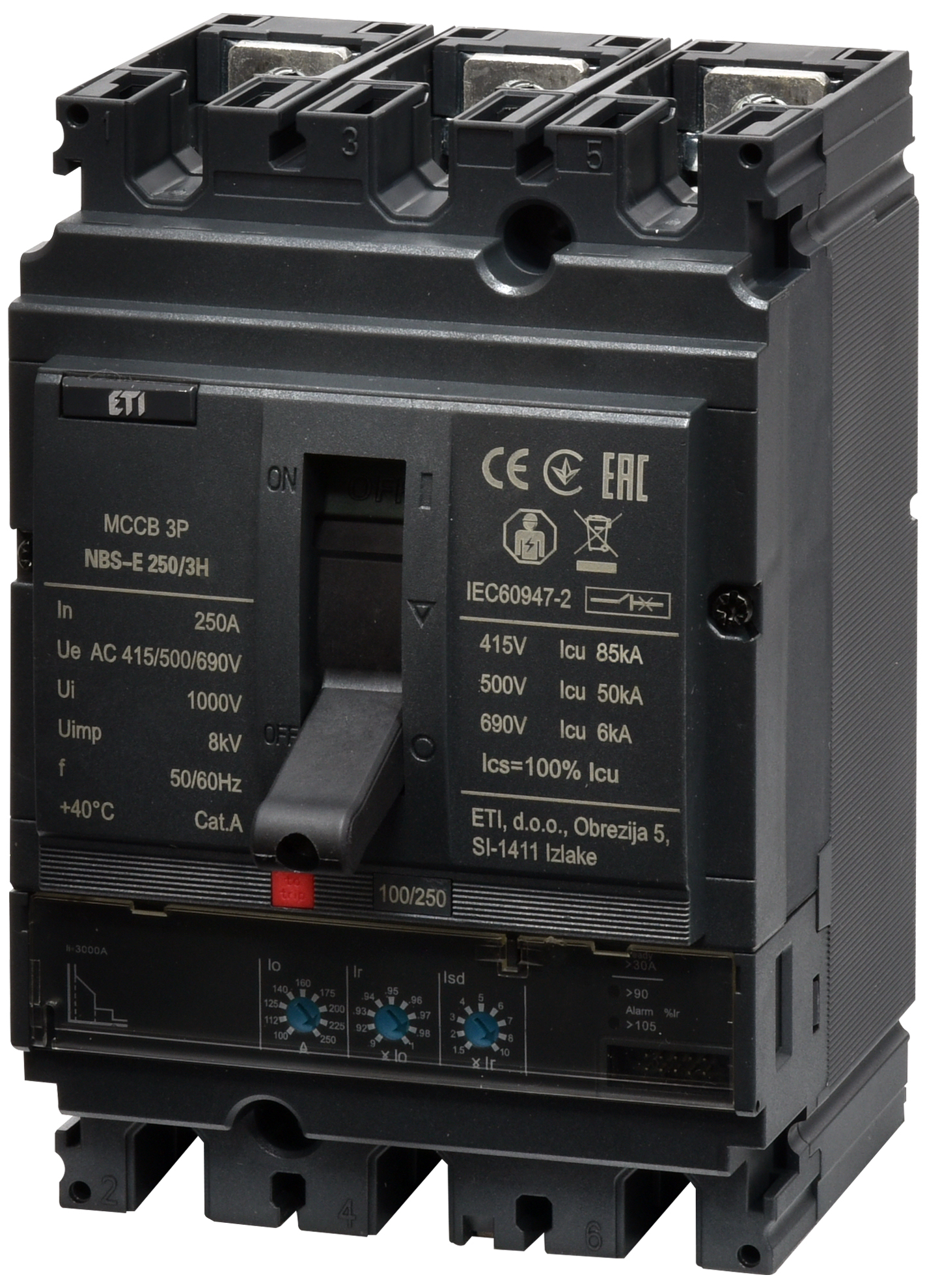 Автоматический выключатель ETIBREAK NBS-E 250/3H 250A 3P