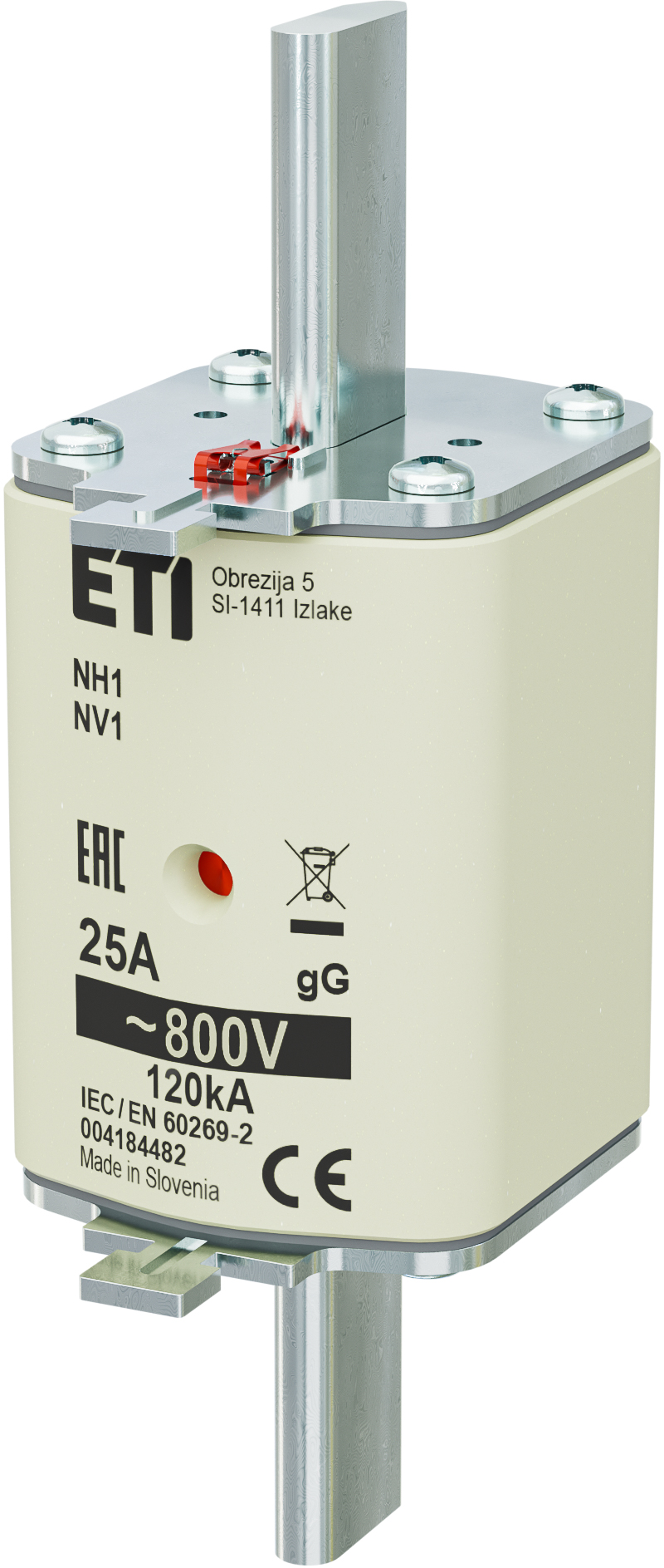 Предохранитель ETI NH-1/gG 25A 800V KOMBI