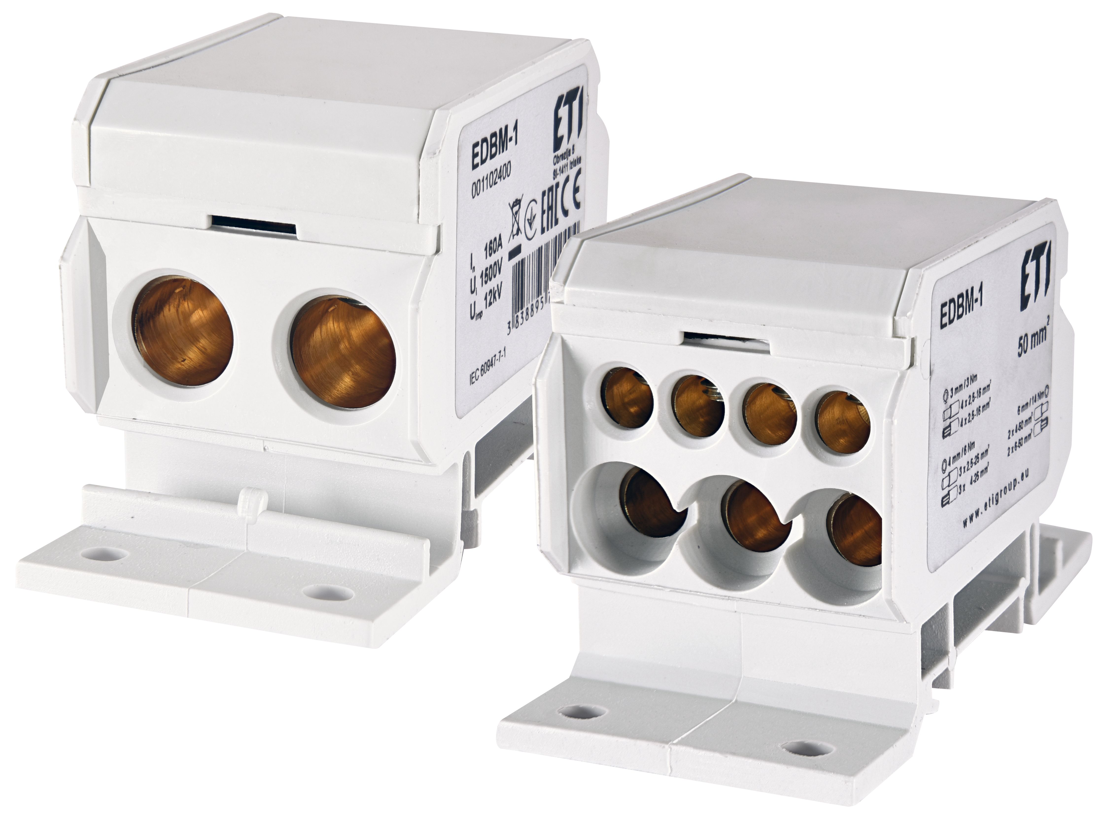 Блок распределительный EDBM-1 (160А, 2x4-50; 3x2,5-25; 4x2,5-16) 1102400