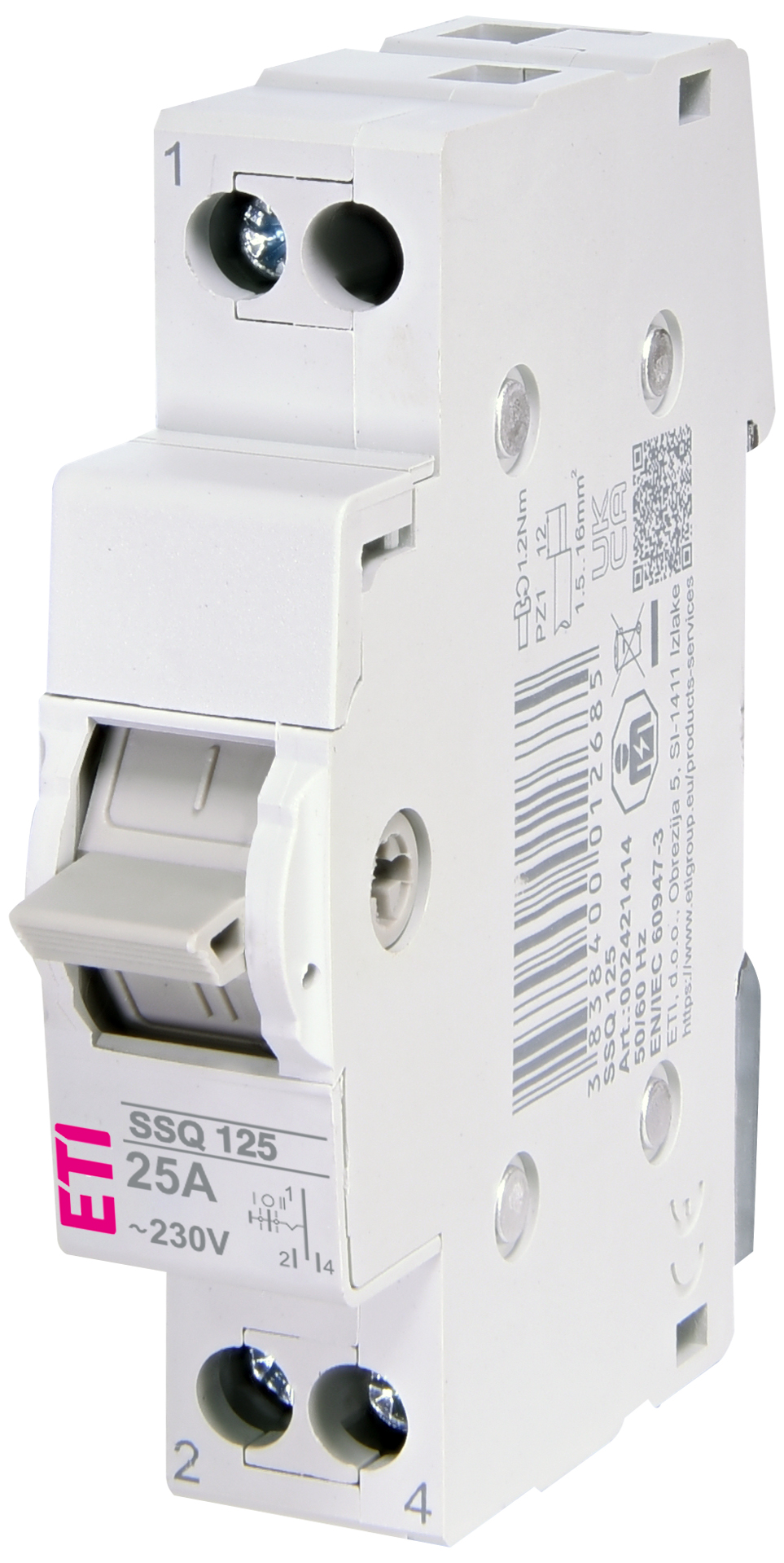 Переключатель SSQ 125 1p 25A, "1-0-2" 2421414