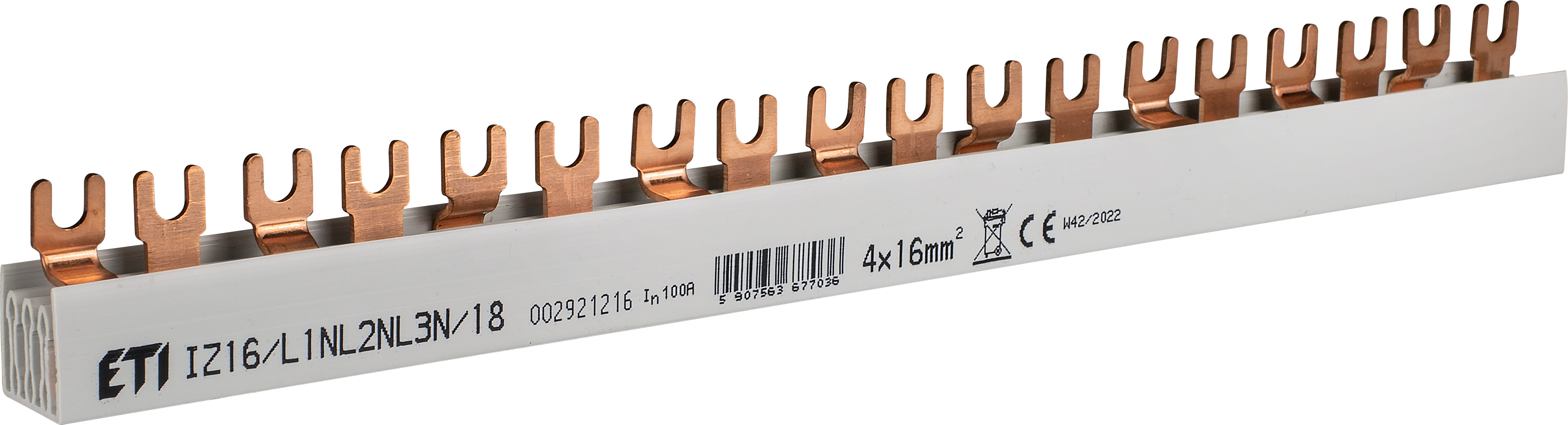 Шина питания ETI IZ16/L1NL2NL3N/18 2921216 16мм2 3P+N 0.32м Fork 18mod