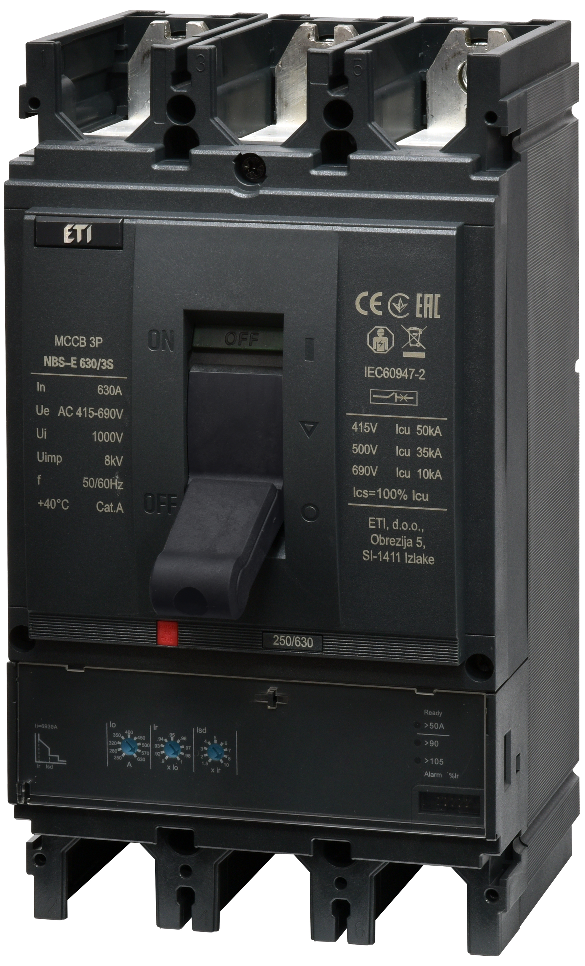 Автоматический выключатель ETIBREAK NBS-E 630/3S 630A 3P
