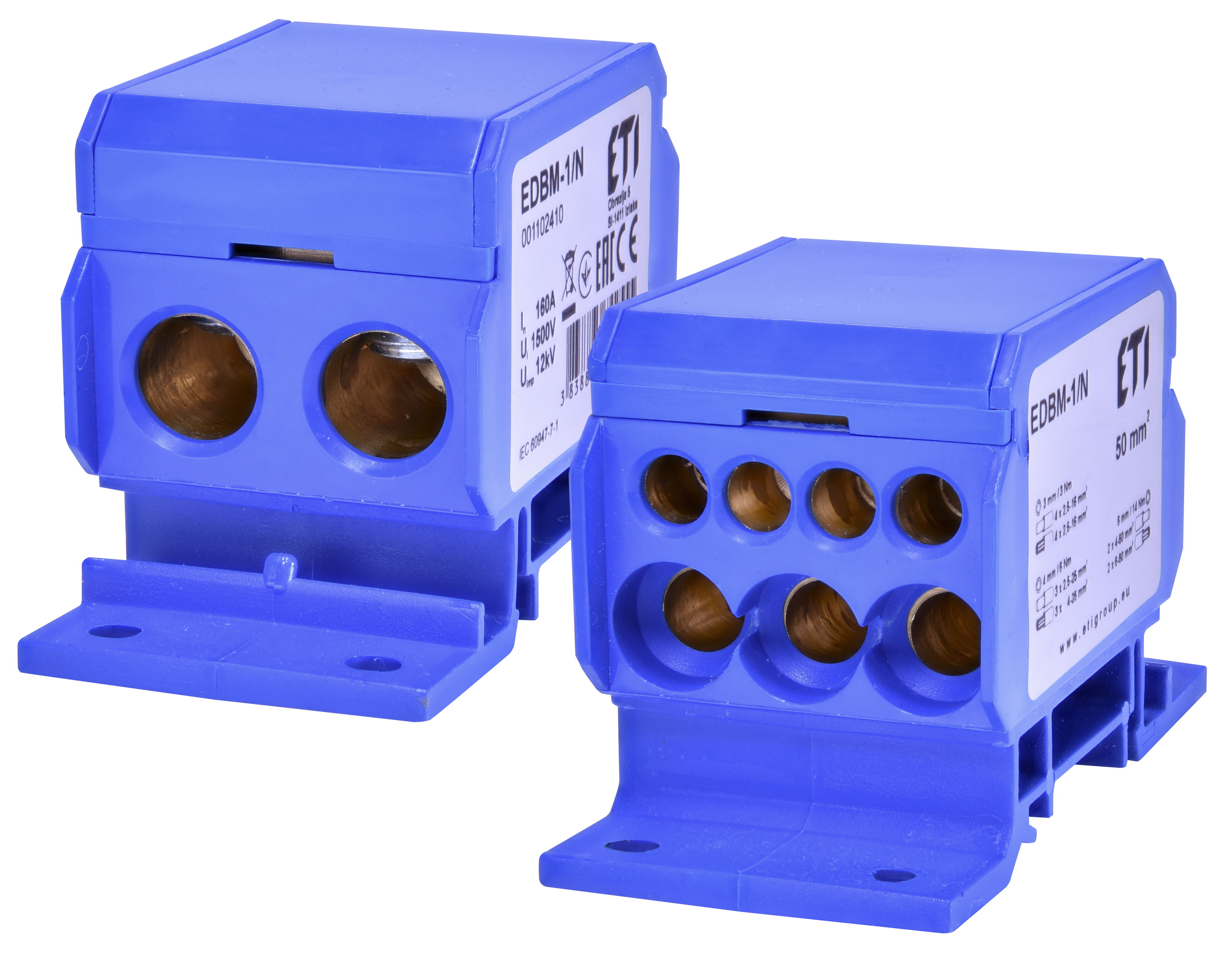 Блок распределительный EDBM-1/N (160А, 2x4-50; 3x2,5-25; 4x2,5-16) 1102410