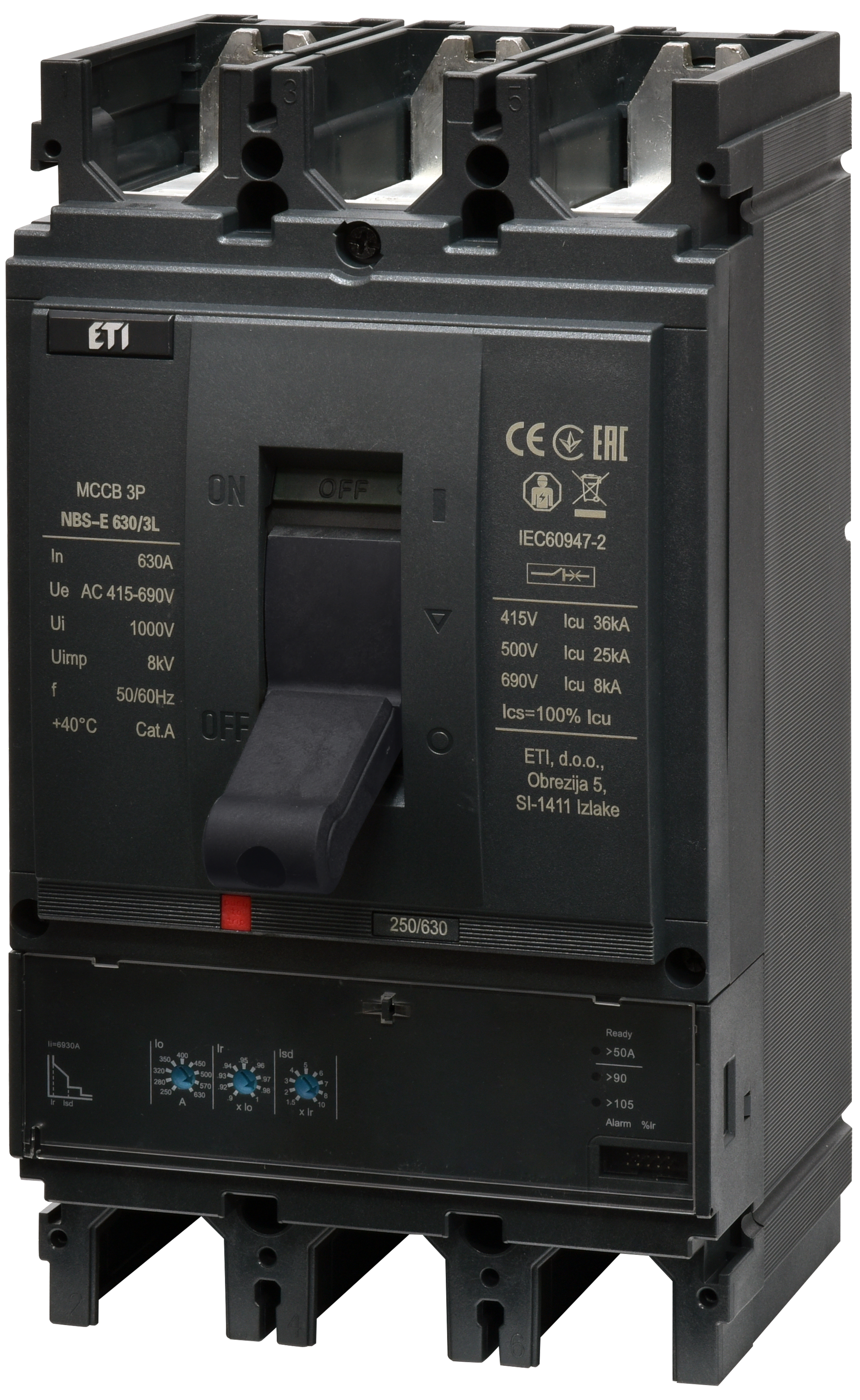 Автоматический выключатель ETIBREAK NBS-E 630/3L 630A 3P