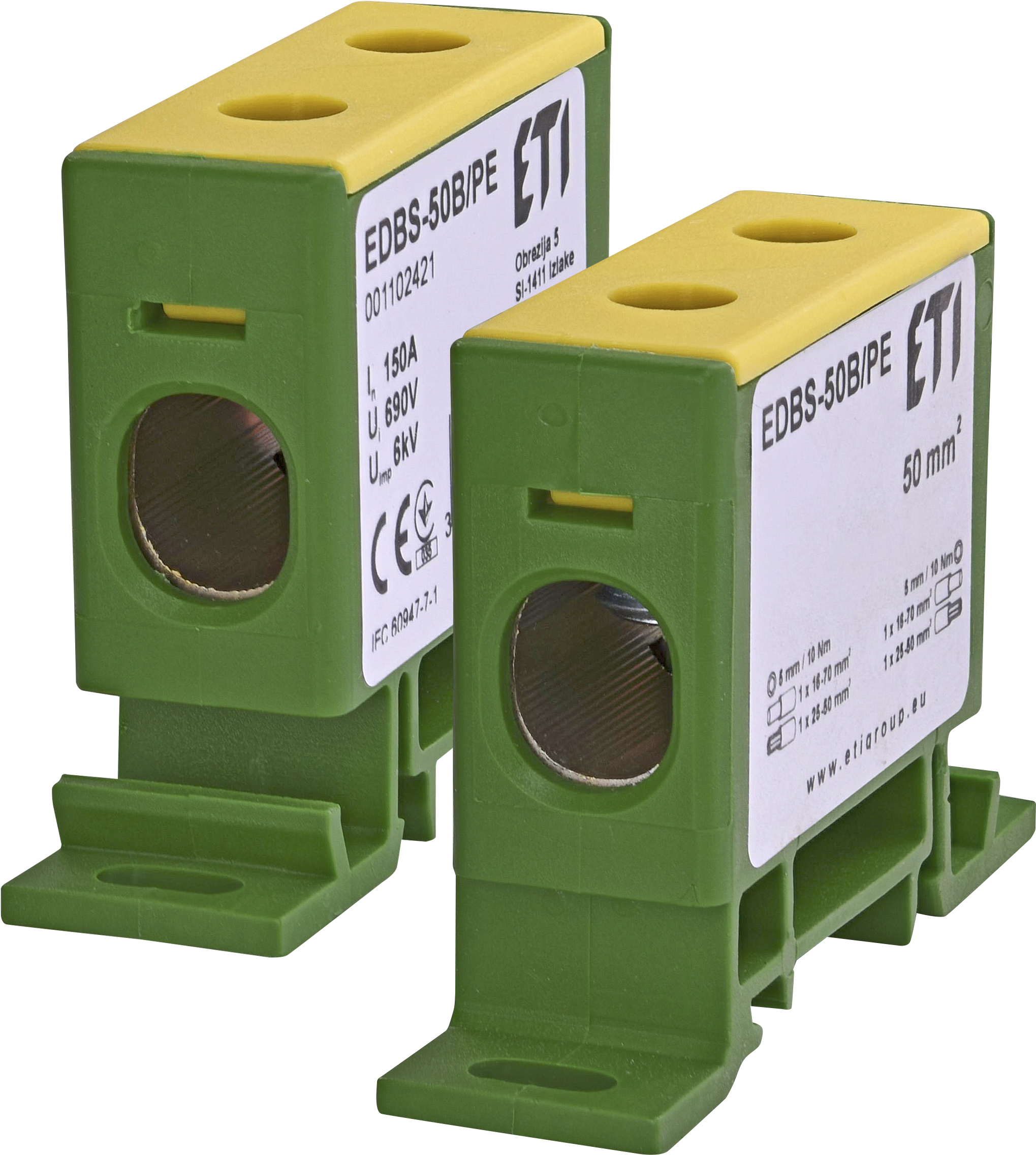 Блок распределительный EDBS-50B/PE (150А, 2x16-70 mm2) 1102421