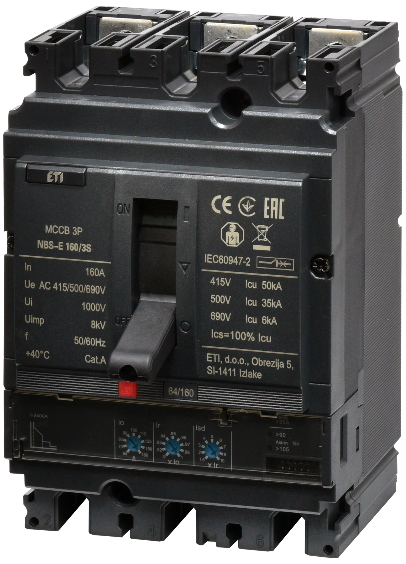 Автоматический выключатель ETIBREAK NBS-E 160/3S 160A 3P