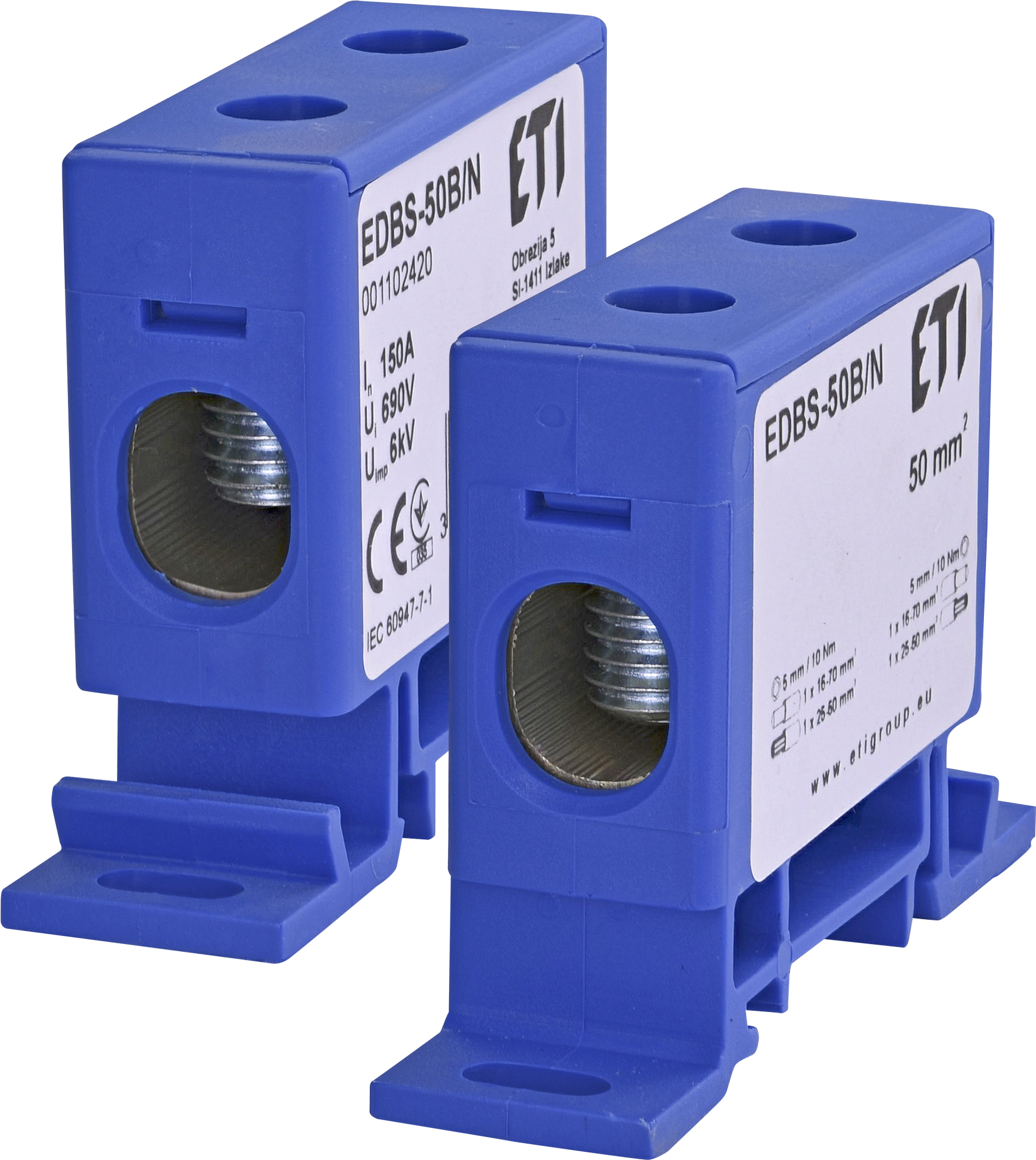 Блок распределительный EDBS-50B/N (150А, 2x16-70 mm2) 1102420