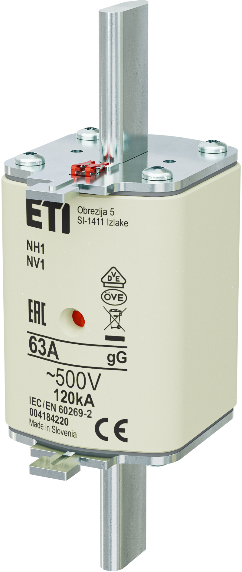 Предохранитель NH-1/gG 63A 500V KOMBI 4184220