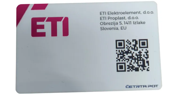 Карта пополнения ETI 1800201 EVC-RFID