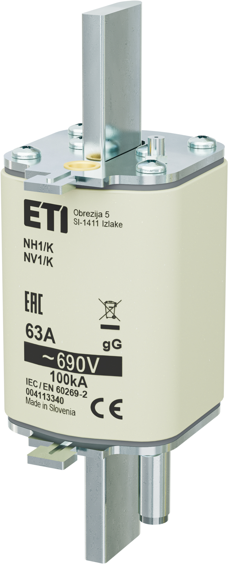 Предохранитель с бойком NH-1_K/gG 63A 690V 4113340