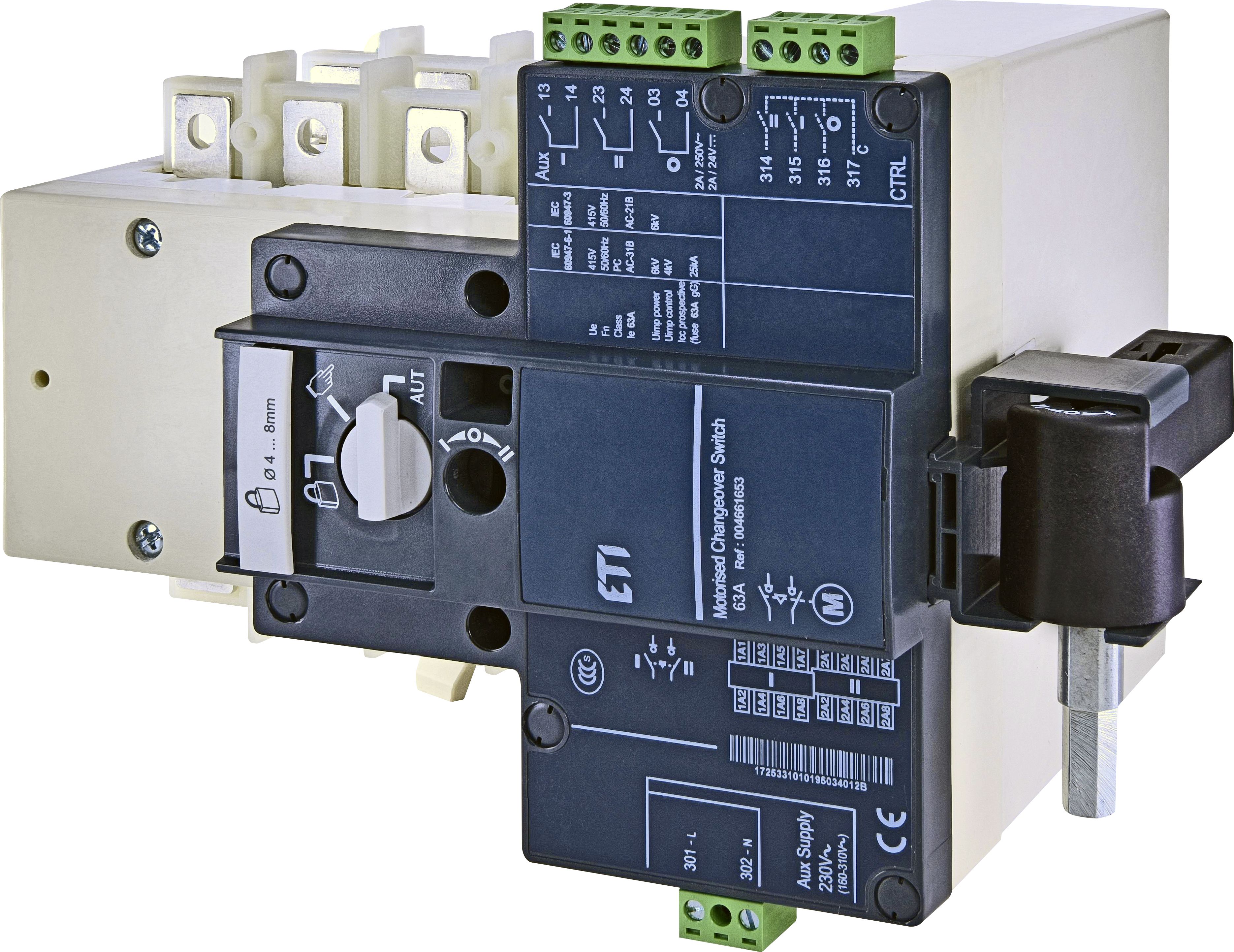 Переключатель нагрузки с мотор-приводом MLBS 63 230VAC 4P CO ("1-0-2", 63А) 4661653