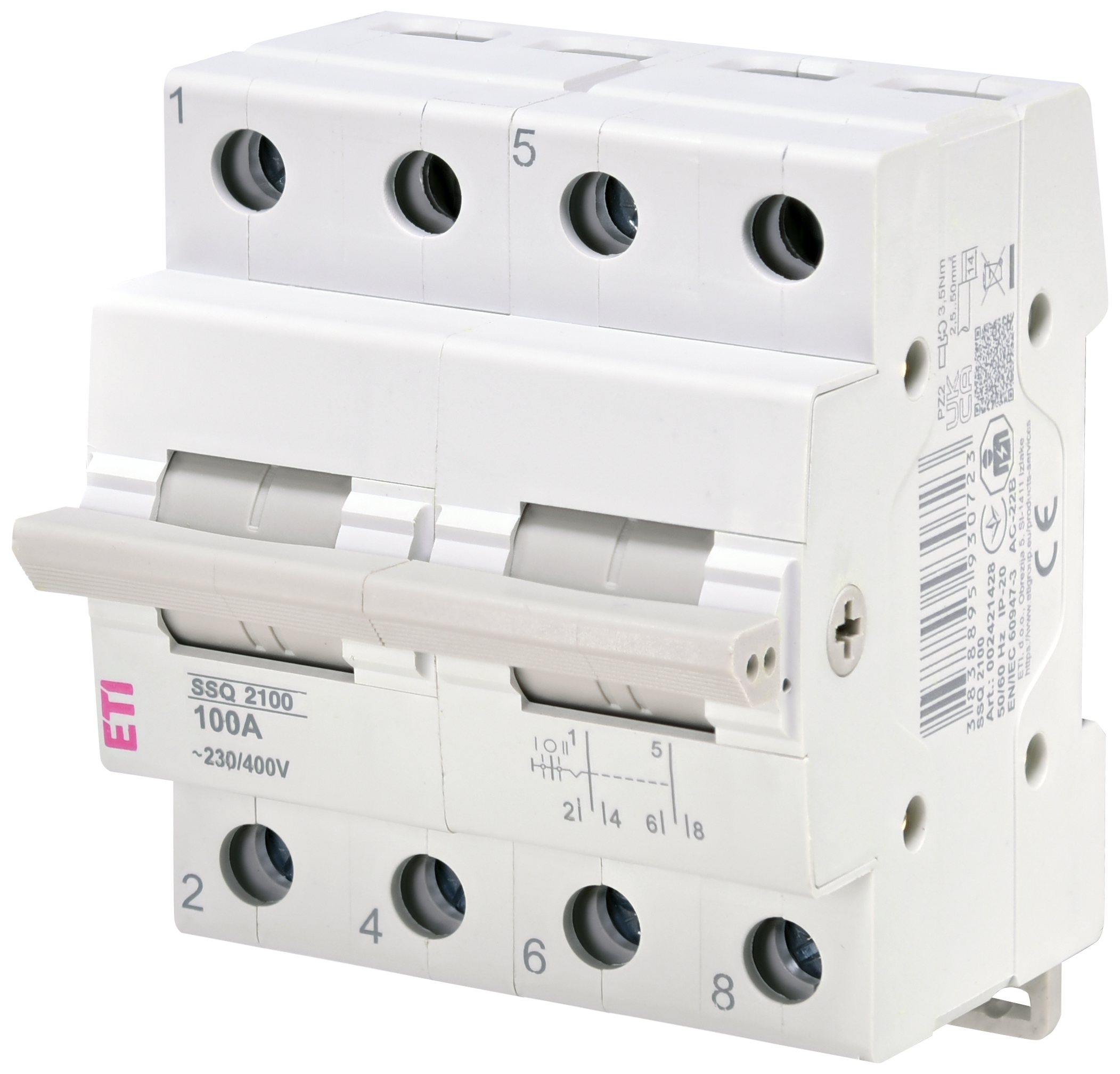Переключатель нагрузки ETI SSQ 2100 "1-0-2", 2p 100A