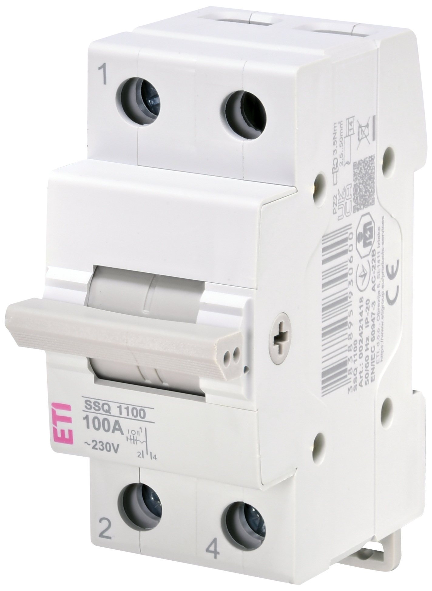 Переключатель нагрузки ETI SSQ 1100 "1-0-2", 1p 100A