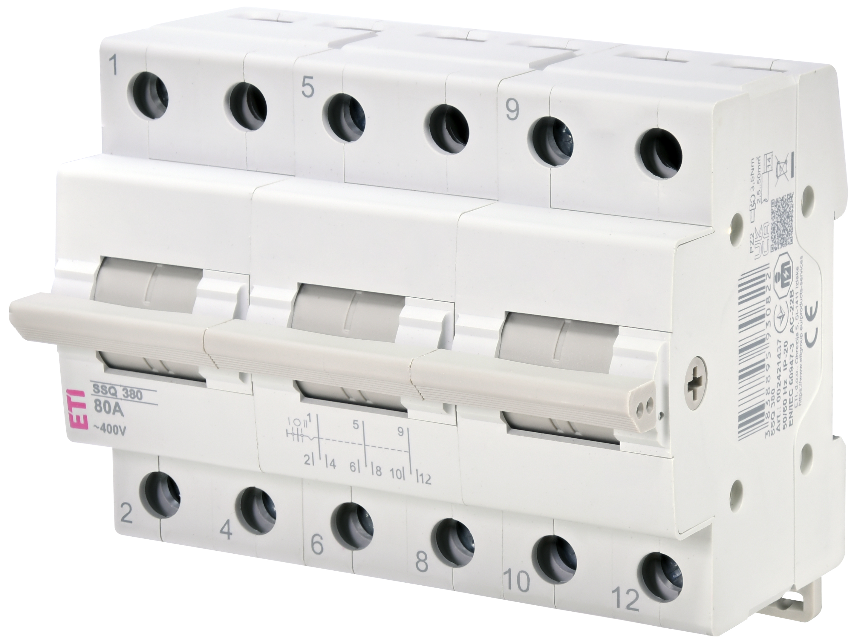 Переключатель нагрузки ETI SSQ 380 "1-0-2", 3p 80A