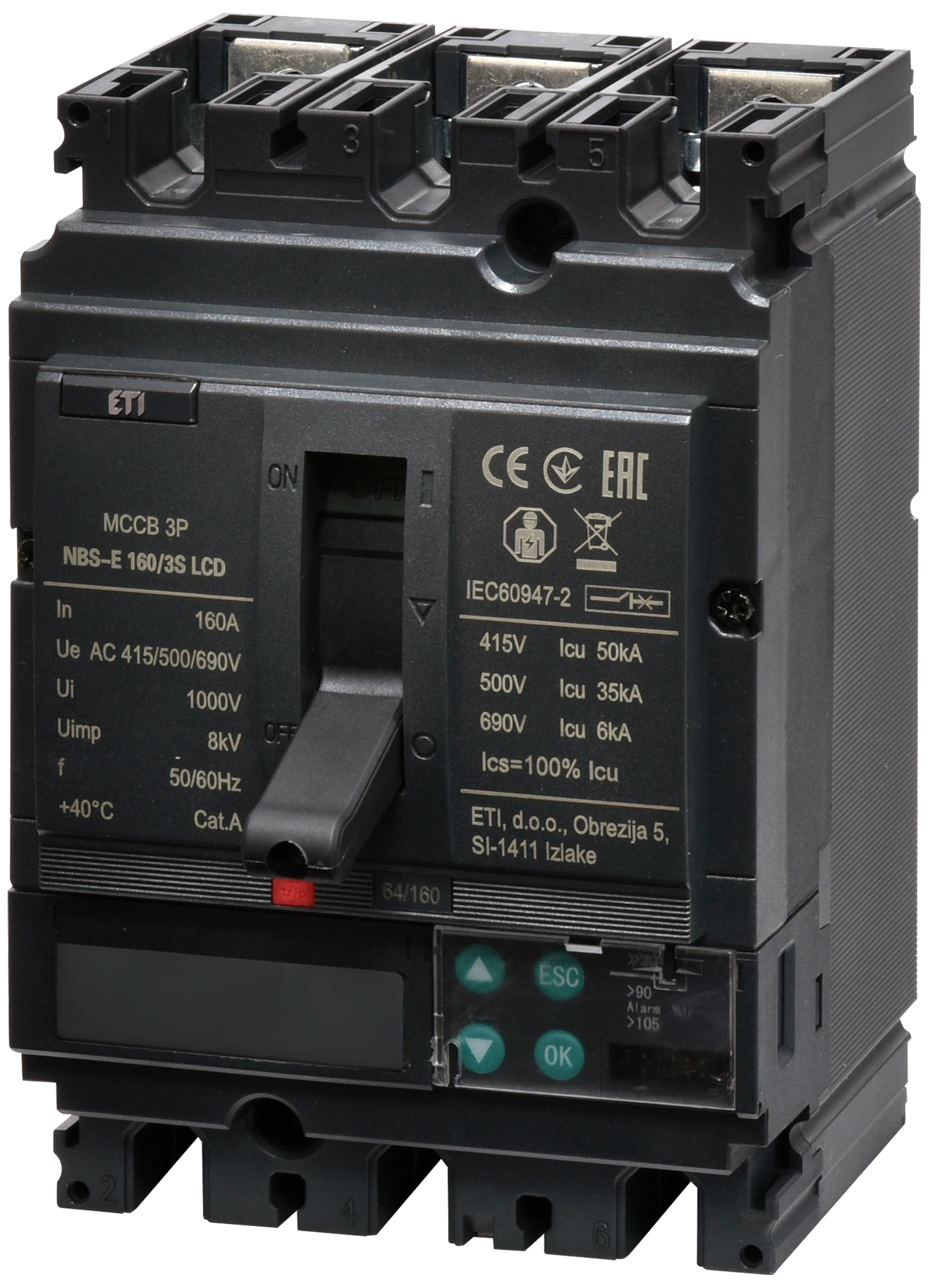 Автоматический выключатель ETIBREAK NBS-E 160/3S 160A 3P