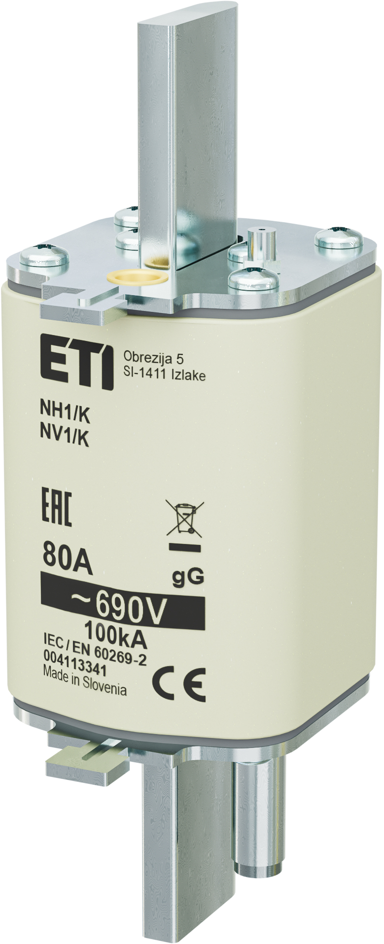 Предохранитель с бойком NH-1_K/gG 80A 690V 4113341