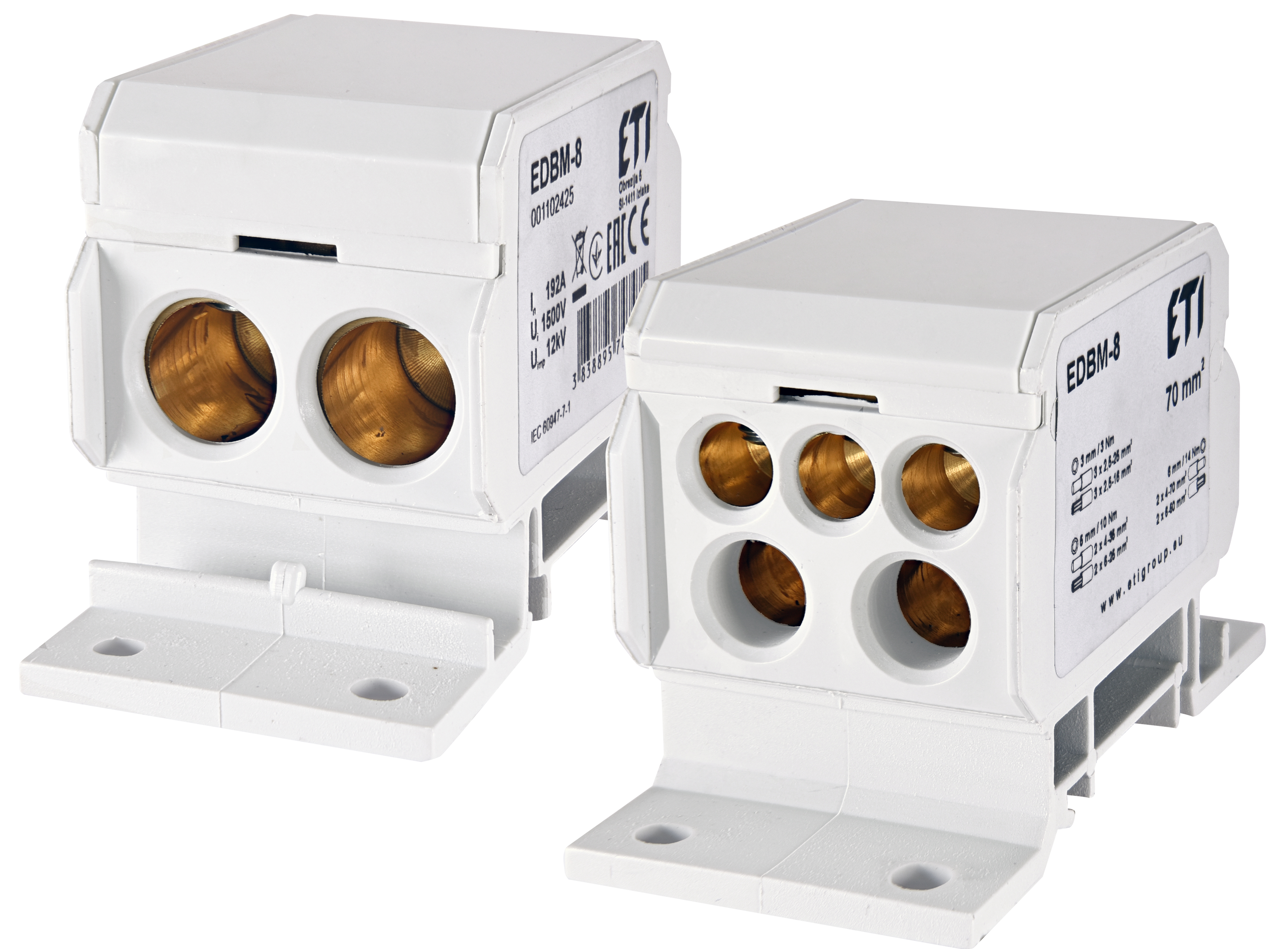 Блок распределительный EDBM-8 (192А, 2x4-70; 2x4-35; 3x2,5-25) 1102425