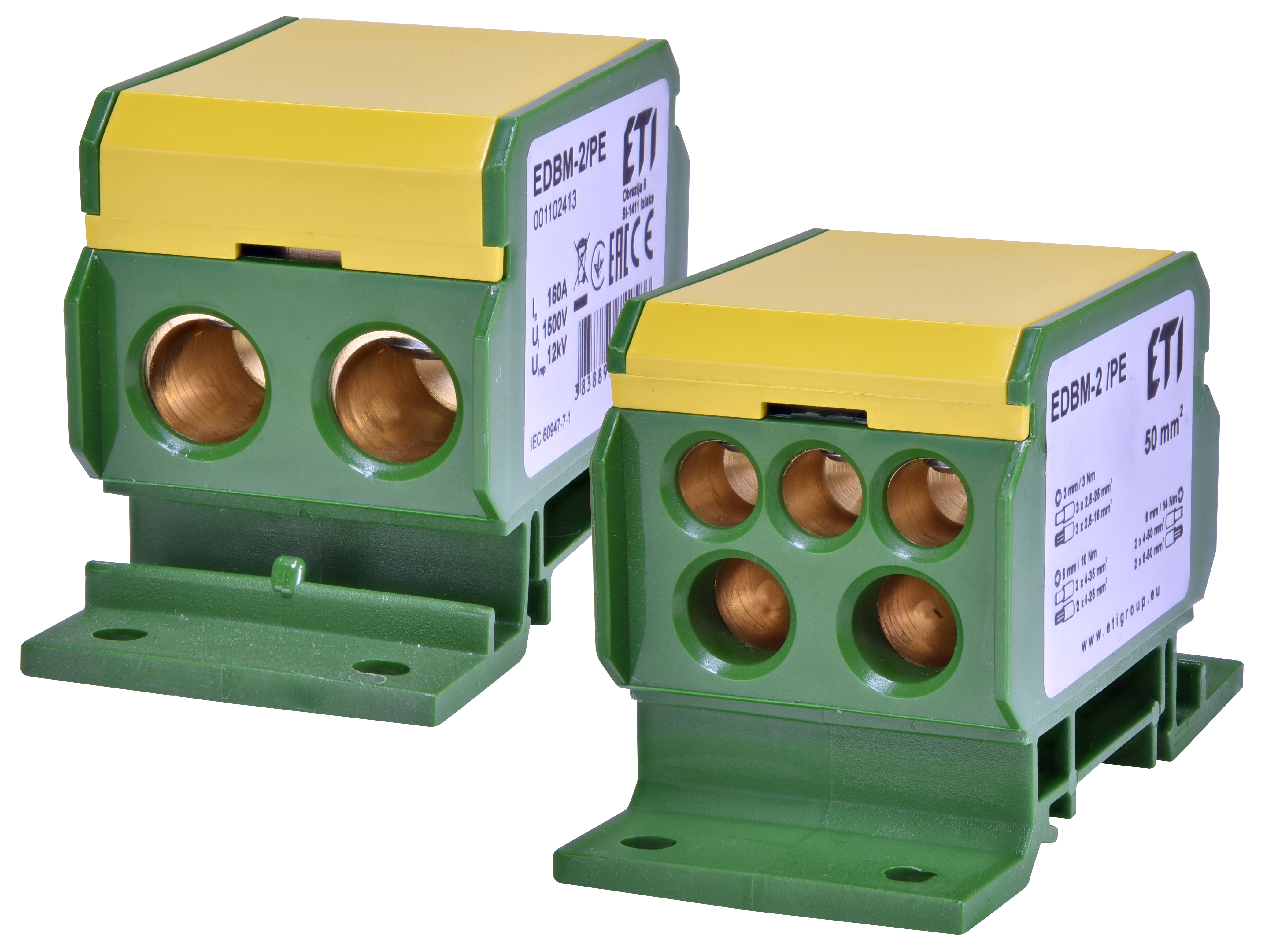 Блок распределительный EDBM-2/PE (160А, 2x4-50; 2x4-35; 3x2,5-25) 1102413