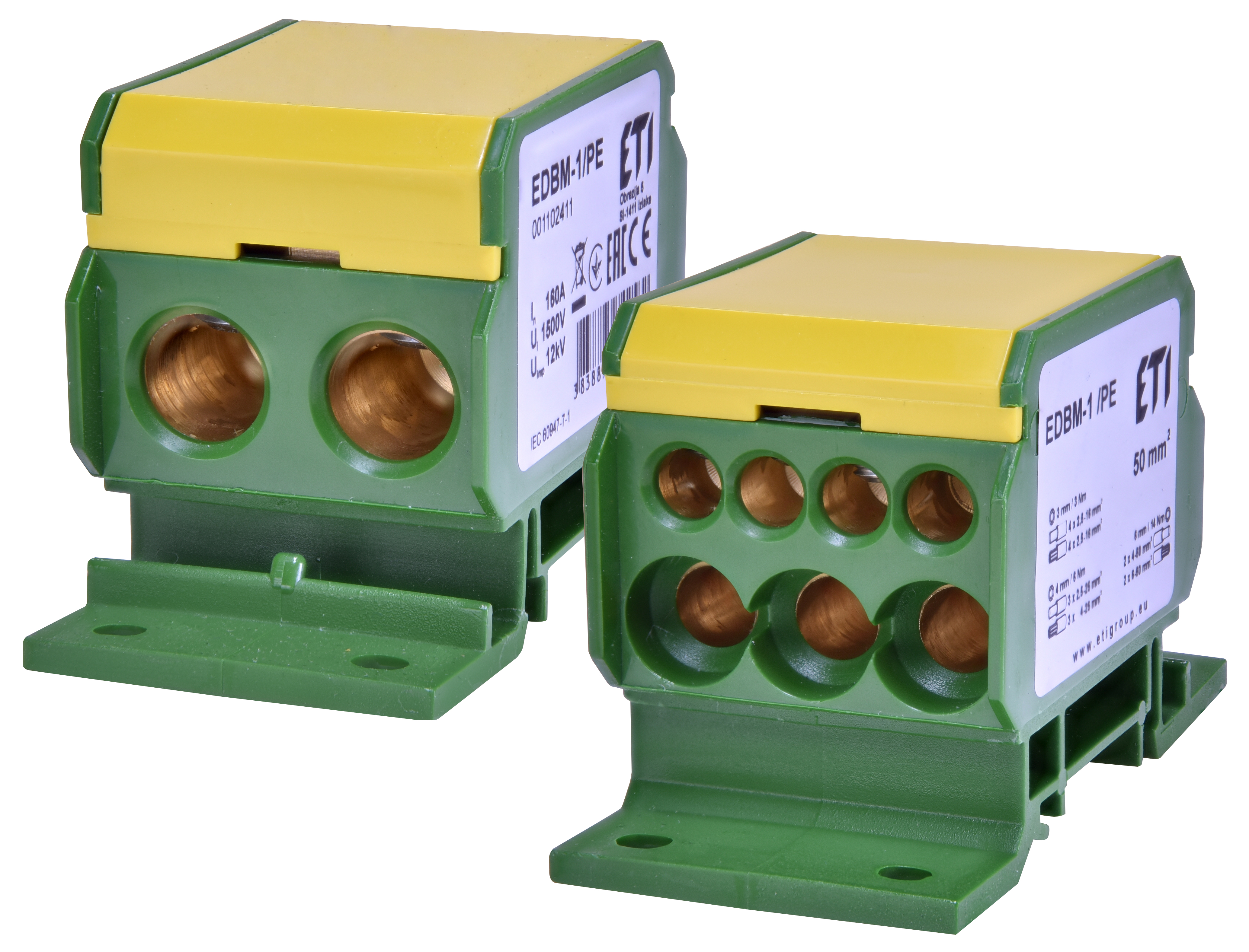Блок распределительный EDBM-1/PE (160А, 2x4-50; 3x2,5-25; 4x2,5-16) 1102411