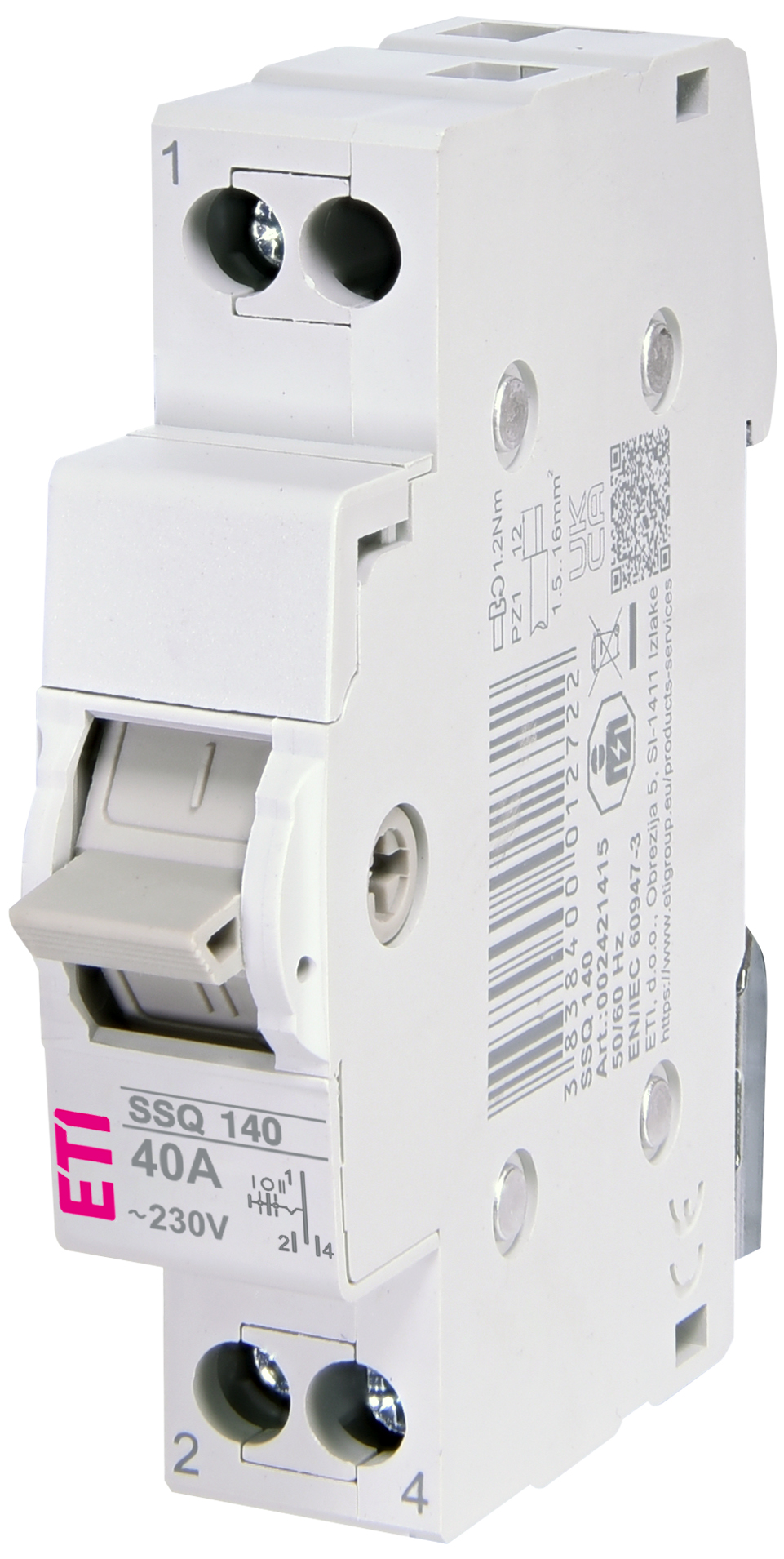 Переключатель SSQ 140 1p 40A, "1-0-2" 2421415