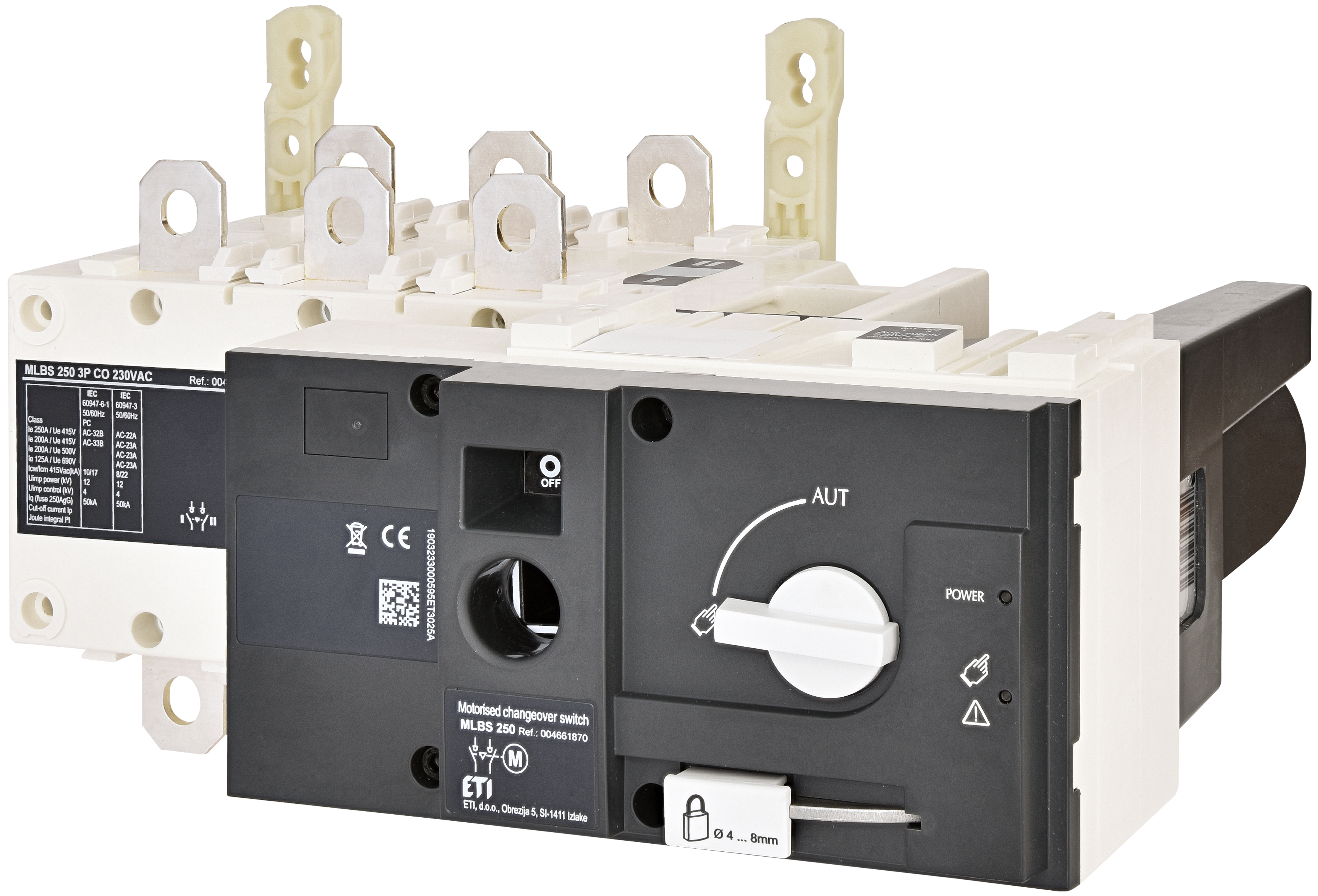 Переключатель нагрузки с мотор-приводом MLBS 250 230VAC 3P CO ("1-0-2", 250А ) 4661870