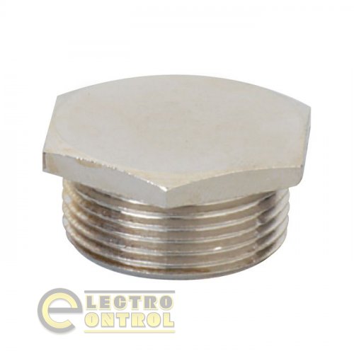 Заглушка з нікельованої латуні, M20x1,5