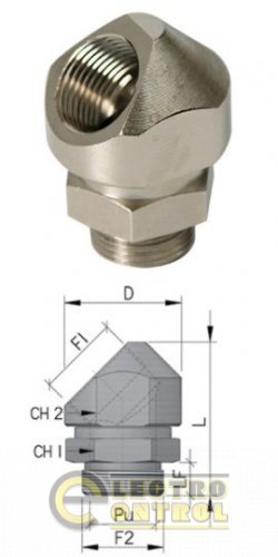 Поворотный адаптер 45°, IP68, M50x1,5