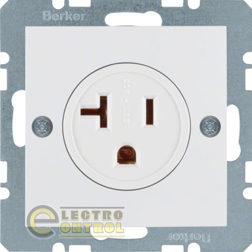 Розетка без крышки евро-американська, полярная белизна , 16А/250В S.1 Розетка без крышки евро-американська, полярная белизна , 16А/250В S.1