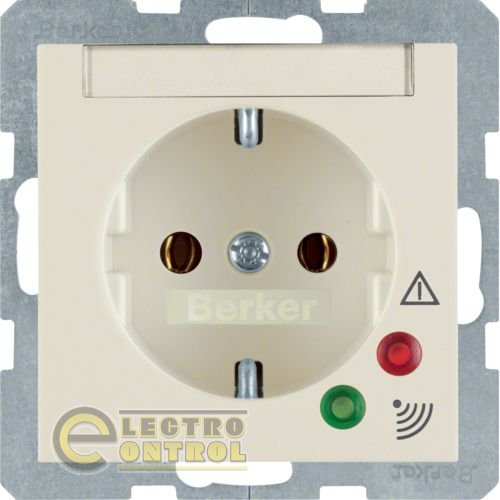 Розетка с крышкой с защитой от перенапряжения с полем для надписи, белая, 16А/250В S.1 Розетка с крышкой с защитой от перенапряжения с полем для надписи, белая, 16А/250В S.1