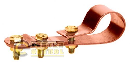 Хомут заземлення для труб, мідний, 120 мм