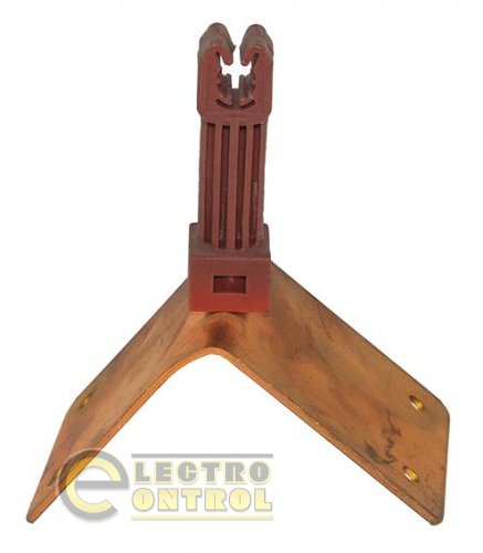 Угловой коньковый держатель с пластиком, омедненный, 67 мм Угловой коньковый держатель с пластиком, омедненный, 67 мм