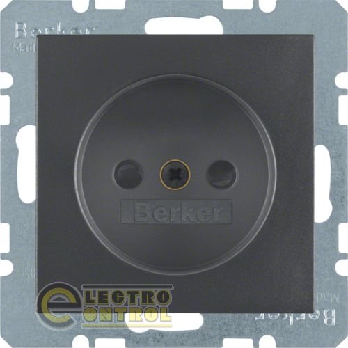 Розетка без кришки із захистом контактів, антрацит, 16А/250В B.х