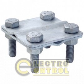 Соединитель пруток - пруток, D8 мм, с 2-я болтами, сталь оцинкованная Соединитель пруток - пруток, D8 мм, с 2-я болтами, сталь оцинкованная