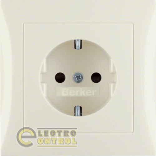 Розетка с з.к., с рамкой, белая, 16А/250В S.1