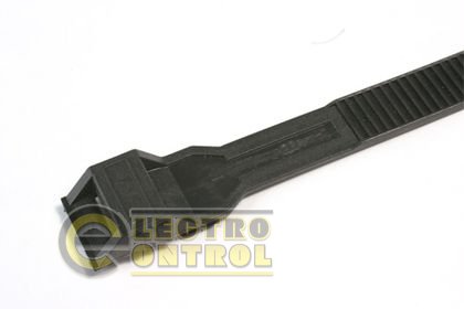 Хомут P6.6 с плоским замком, черный, 9х200
